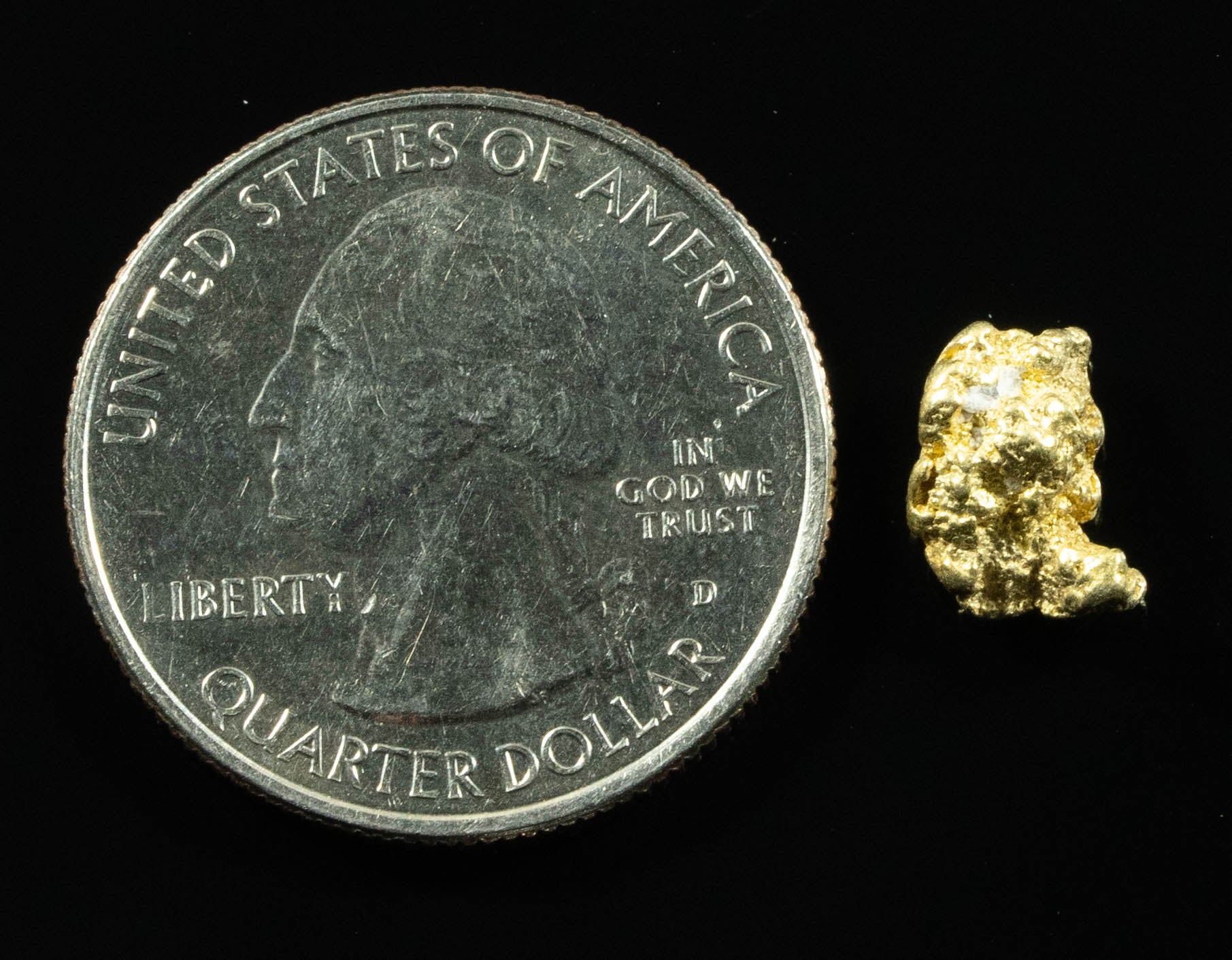 QN-5 "Alaskan BC Gold Nuggets with Quartz" Genuine 1.33 Grams