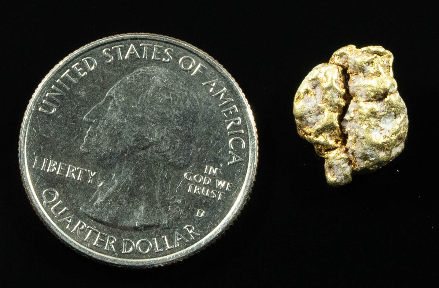 QN-10 "Alaskan BC Gold Nuggets with Quartz" Genuine 3.37 Grams