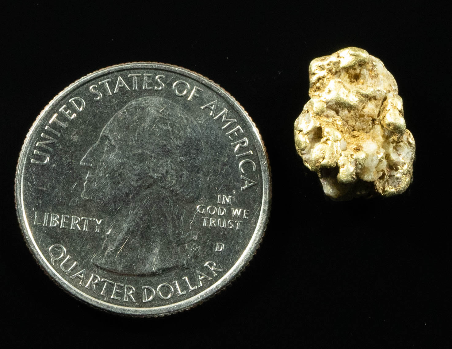 QN-12 "Alaskan BC Gold Nuggets with Quartz" Genuine 3.34 Grams