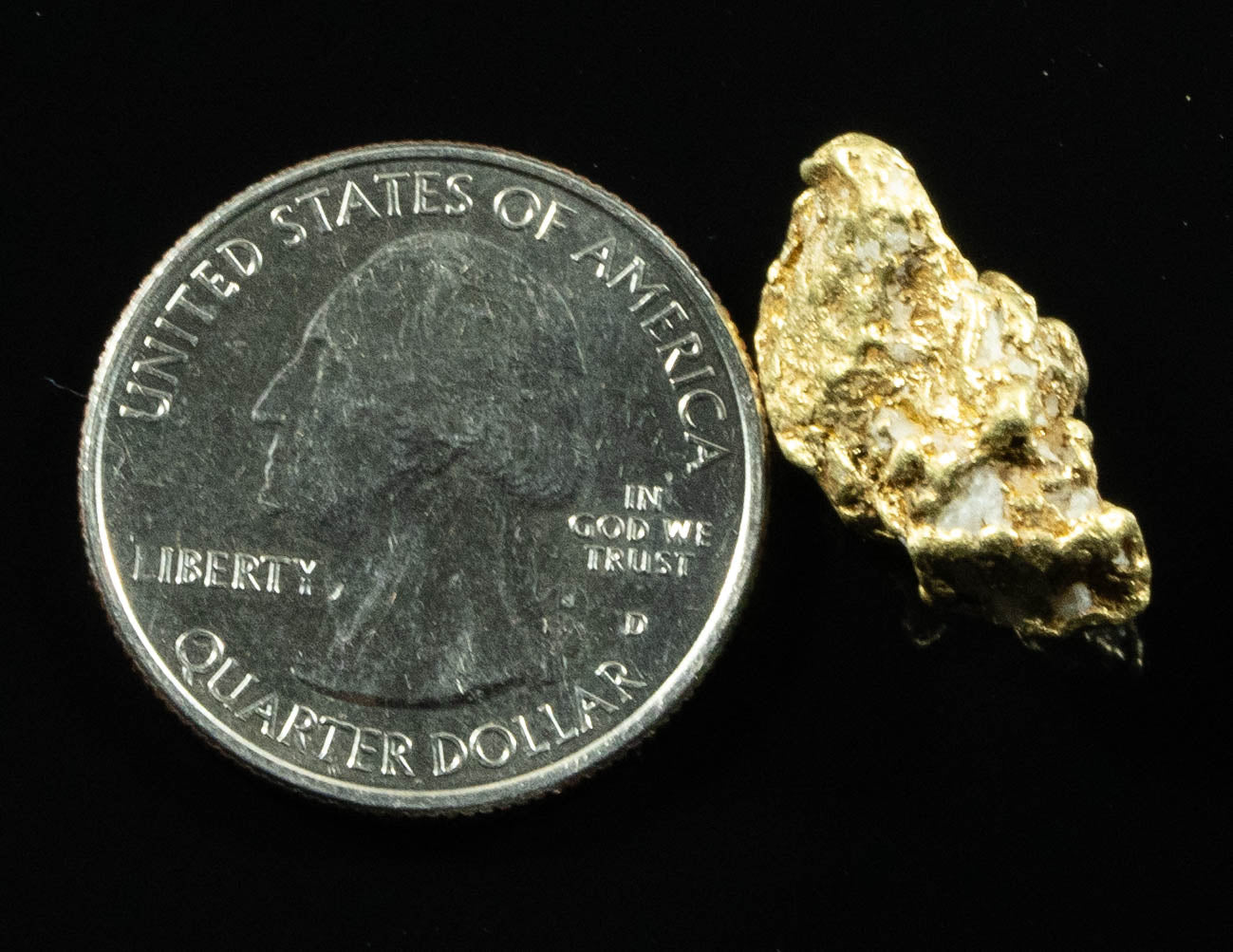 QN-19 "Alaskan BC Gold Nuggets with Quartz" Genuine 5.95 Grams