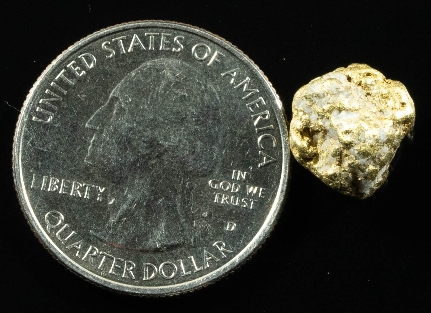 QN-20 "Alaskan BC Gold Nuggets with Quartz" Genuine 3.44 Grams