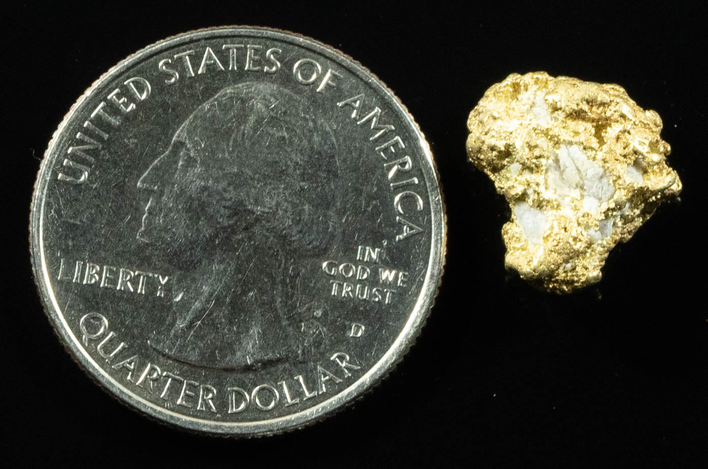 QN-27 "Alaskan BC Gold Nuggets with Quartz" Genuine 4.05 Grams