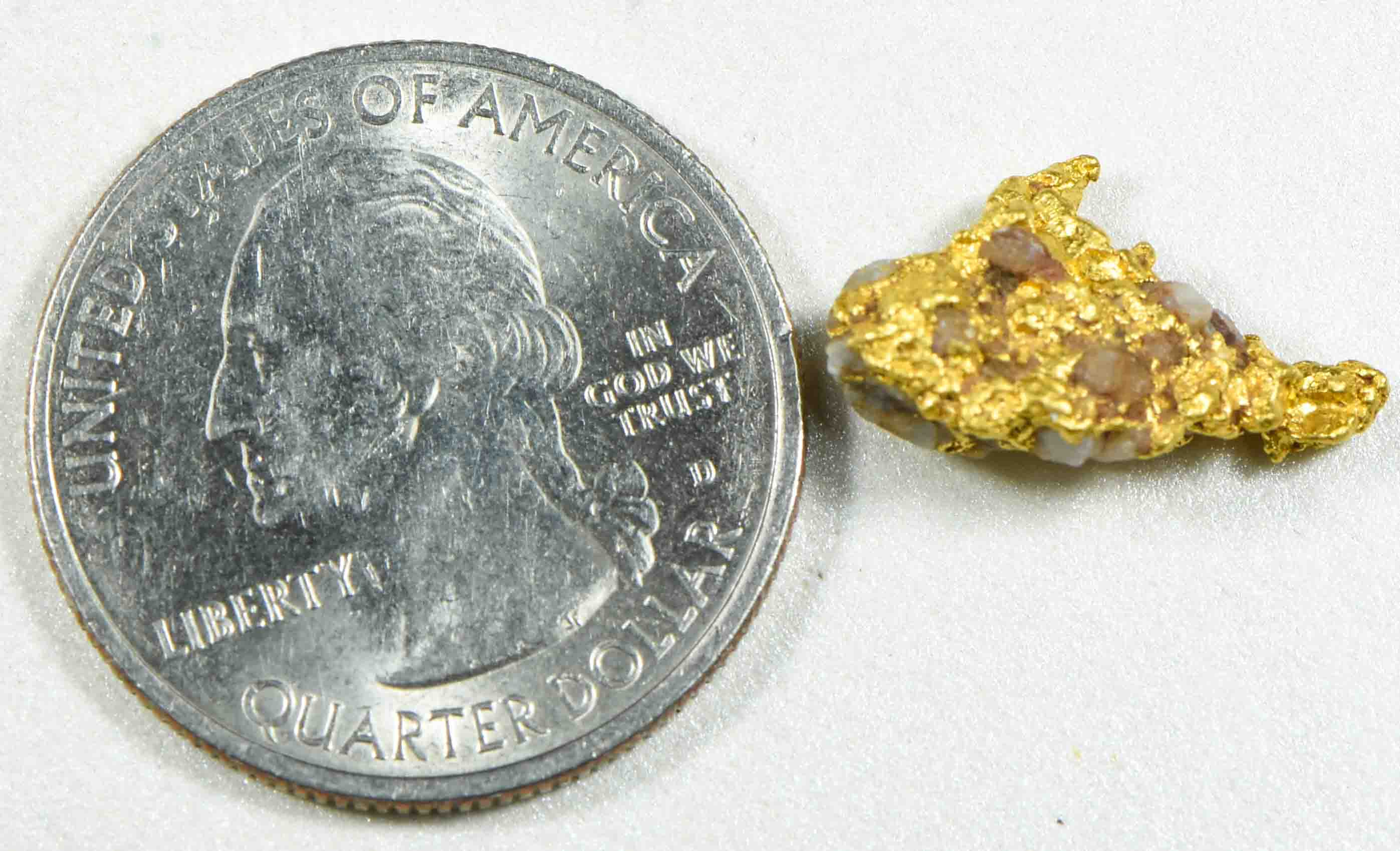 #4 Australian Natural Gold Nugget With Quartz Weighs 2.15 Grams