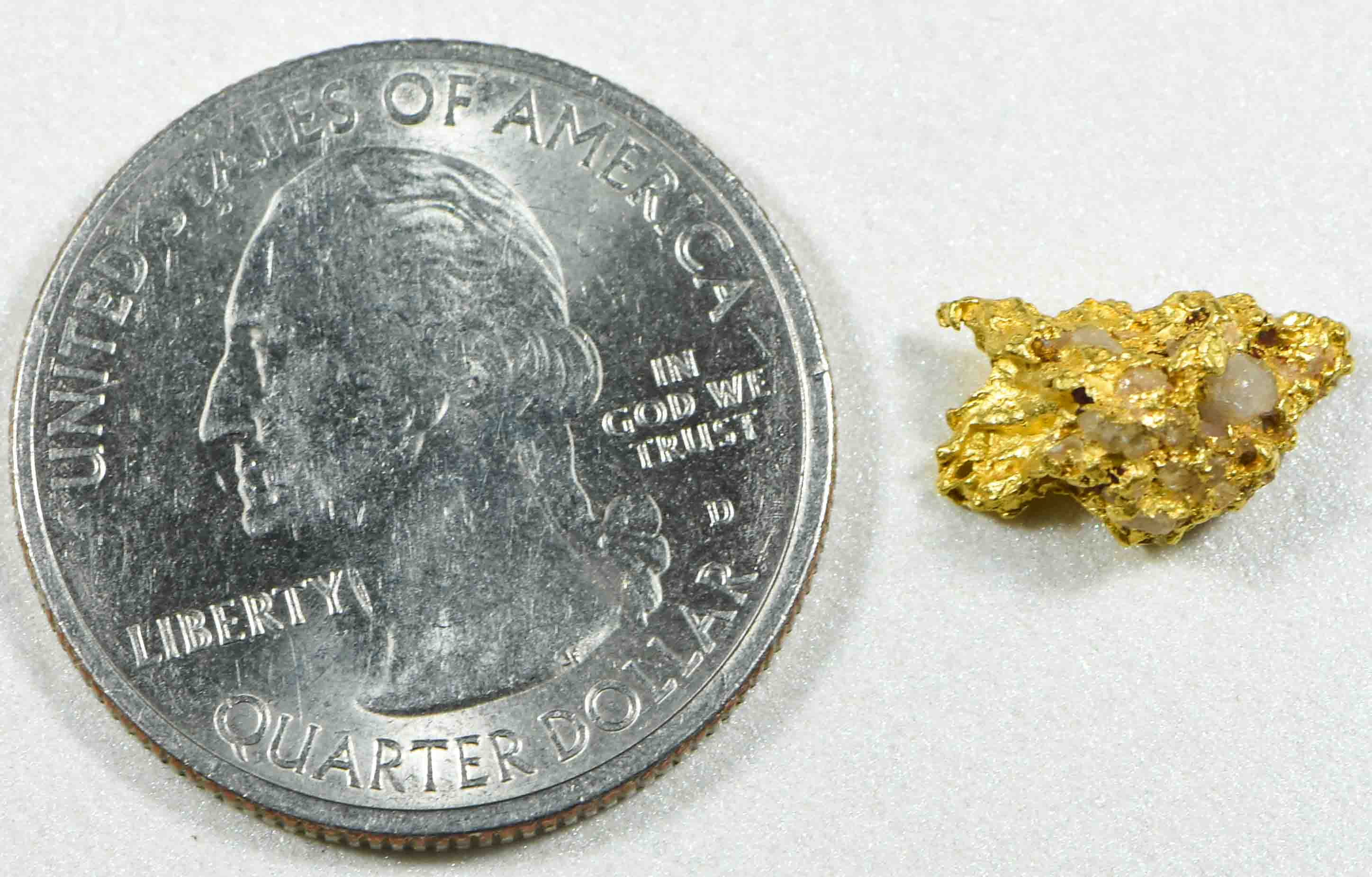 #10 Australian Natural Gold Nugget With Quartz Weighs 1.41 Grams