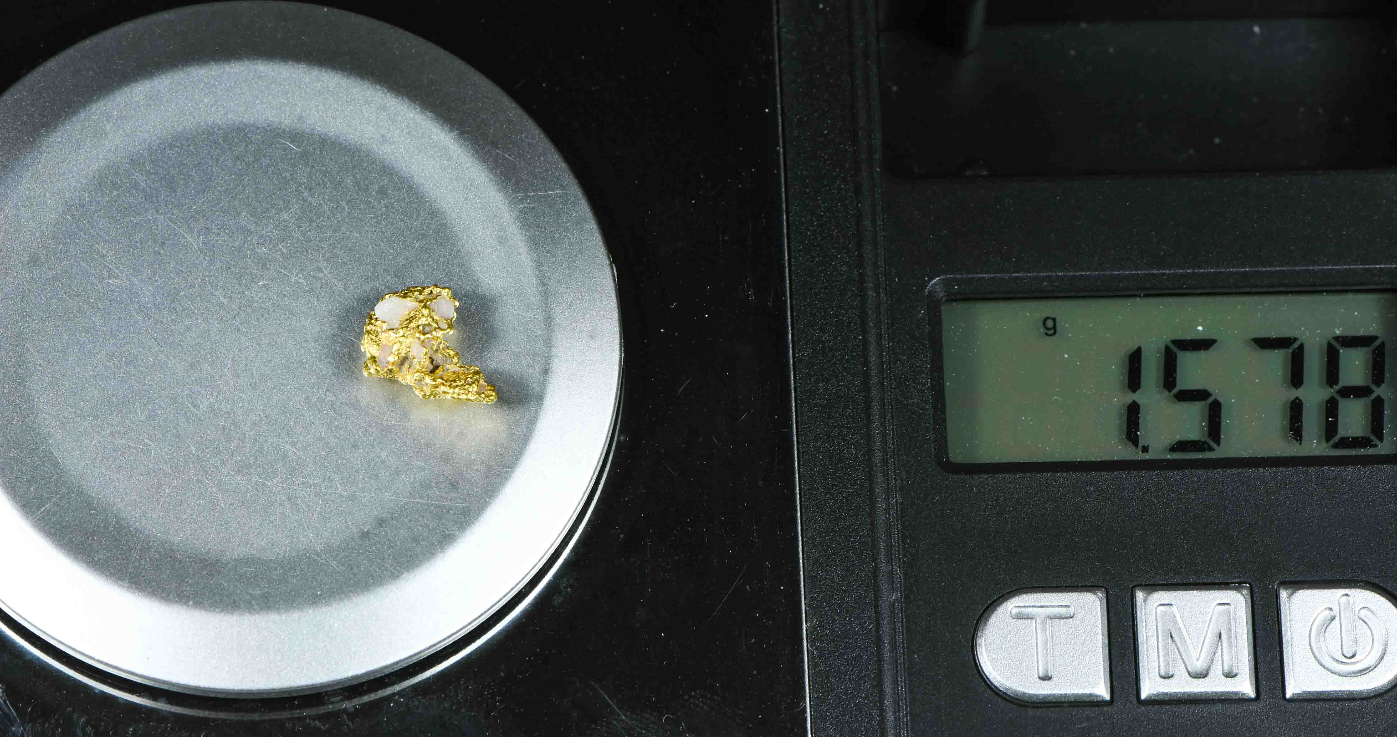 #11 Australian Natural Gold Nugget With Quartz Weighs 1.57 Grams