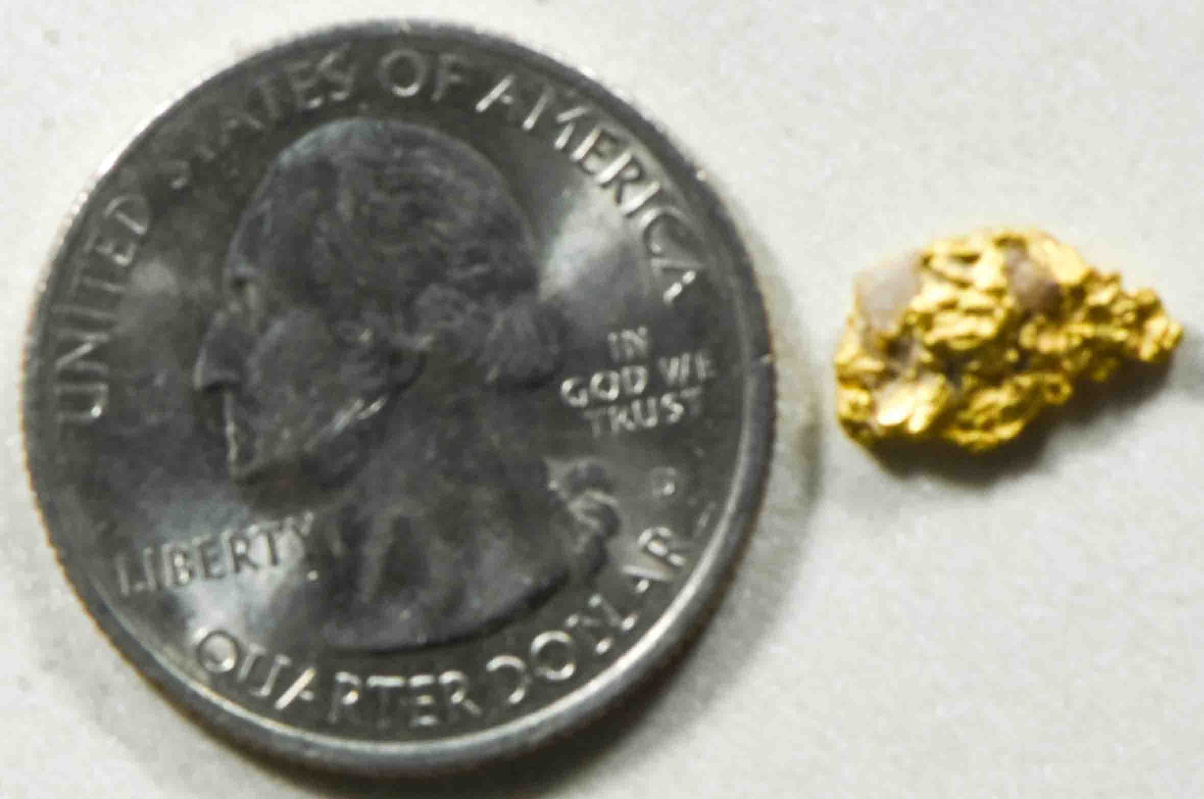 #8 Australian Natural Gold Nugget With Quartz Weighs 1.04 Grams