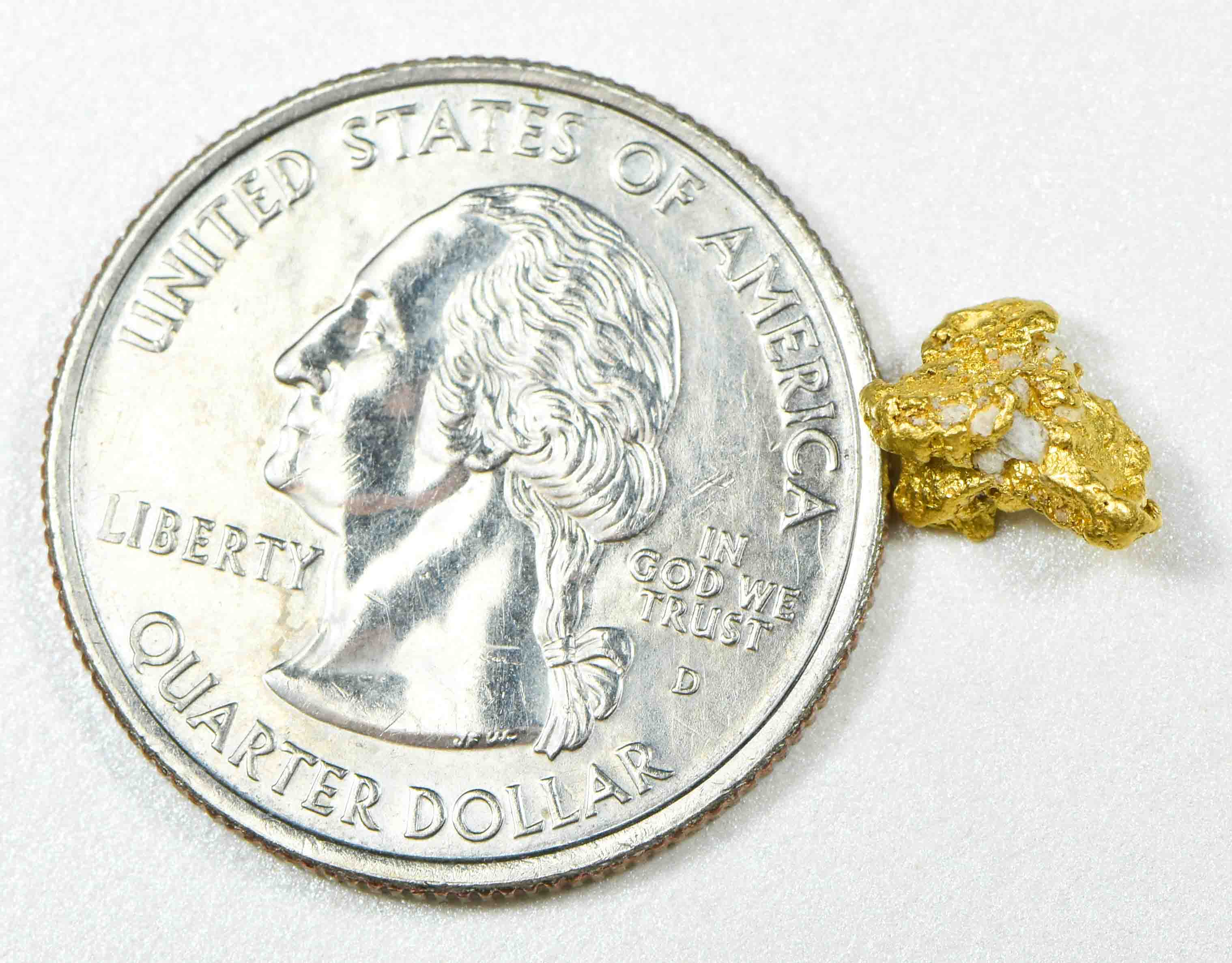 #2 Australian Natural Gold Nugget With Quartz Weighs 1.10 Grams