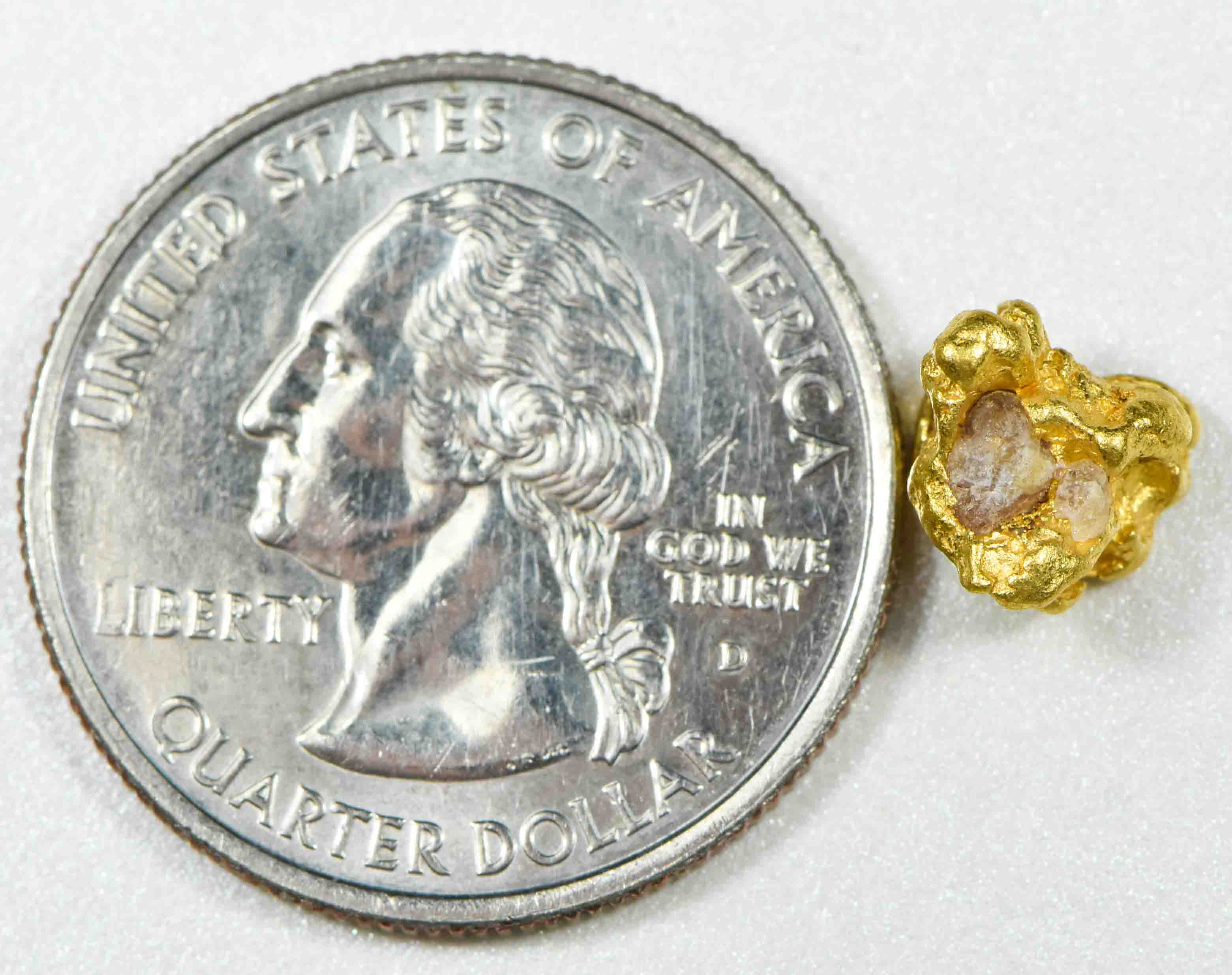 #13 Australian Natural Gold Nugget With Quartz Weighs 1.80 Grams