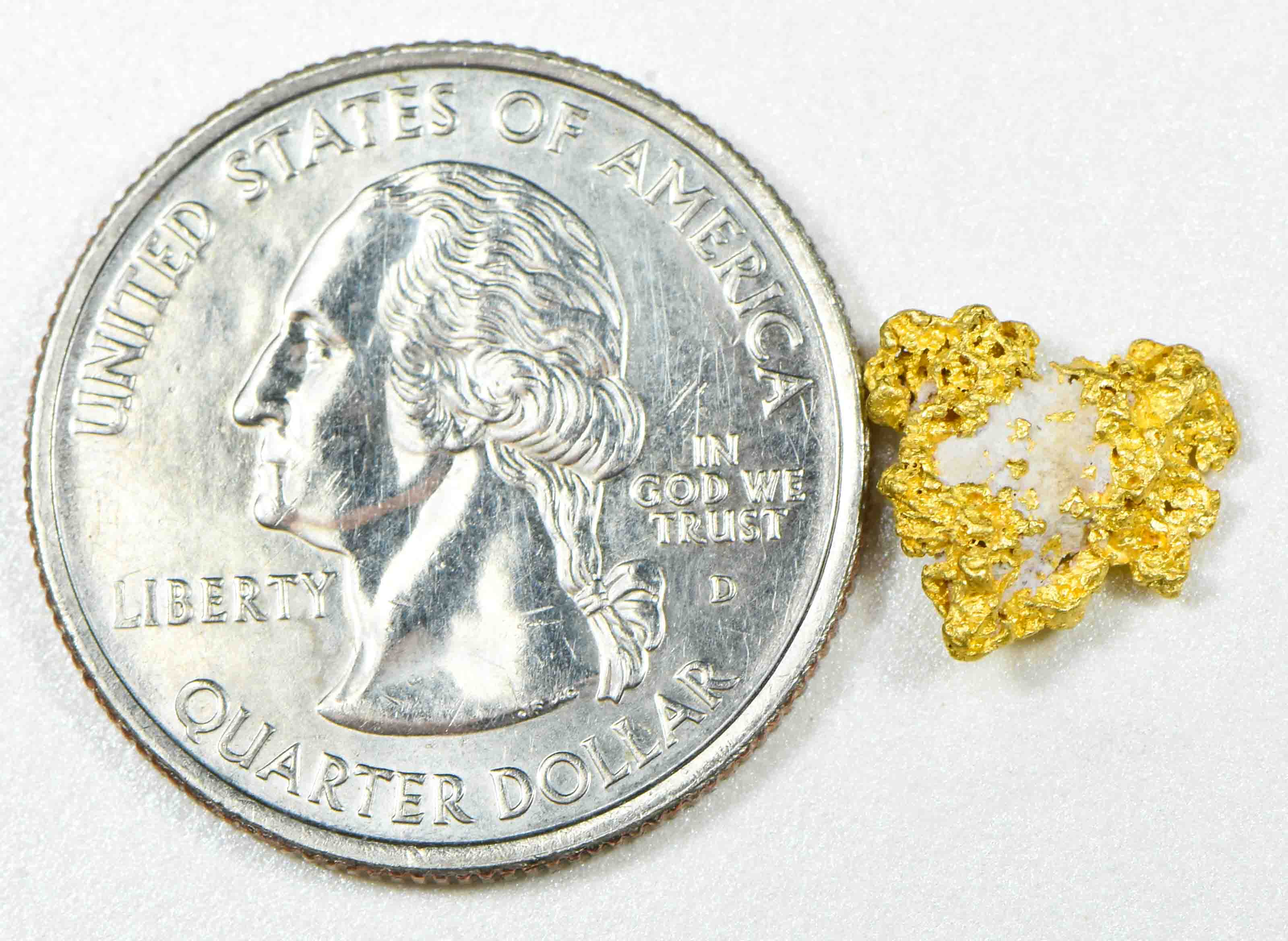 #14 Australian Natural Gold Nugget With Quartz Weighs 1.19 Grams