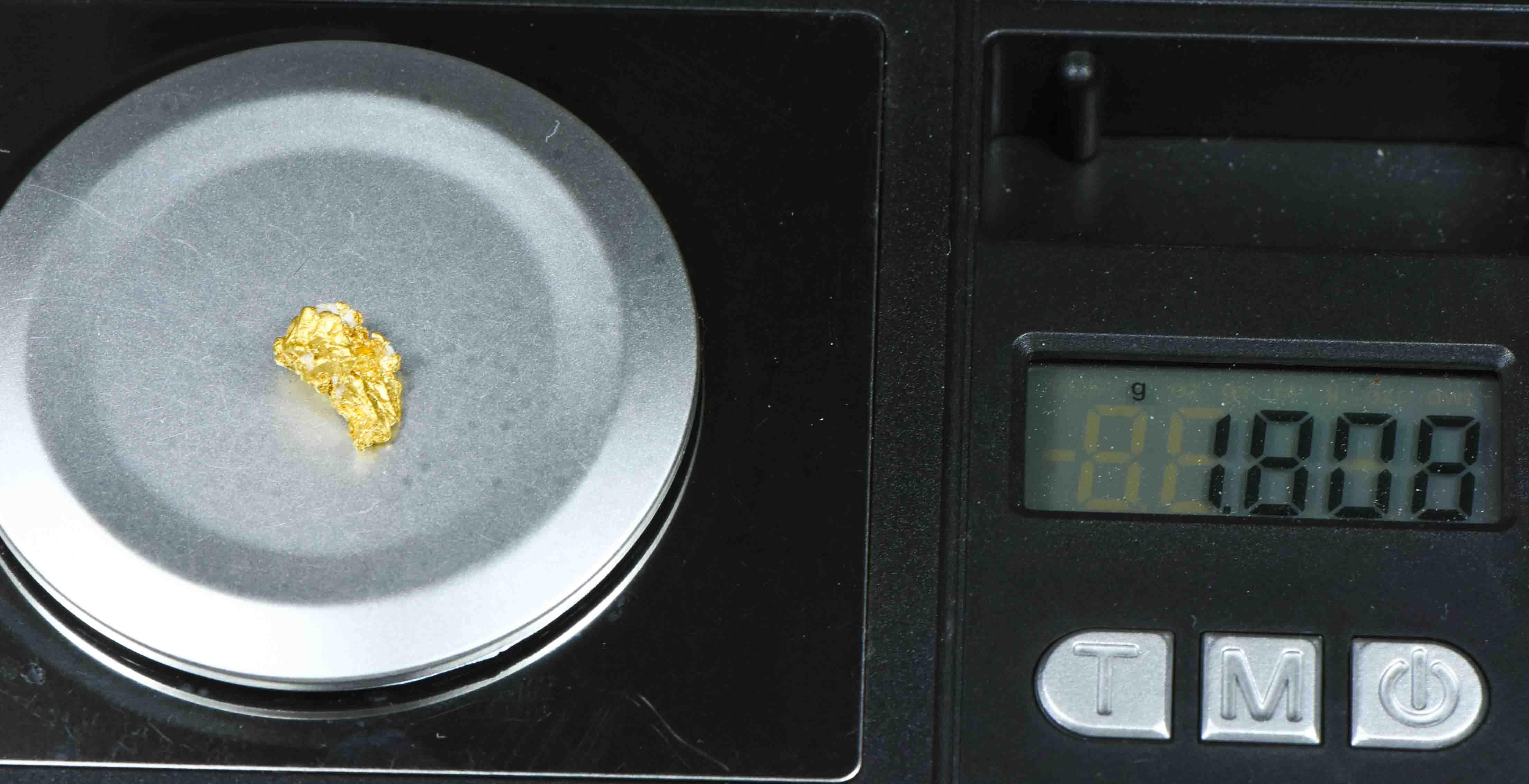 #18 Australian Natural Gold Nugget With Quartz Weighs 1.80 Grams