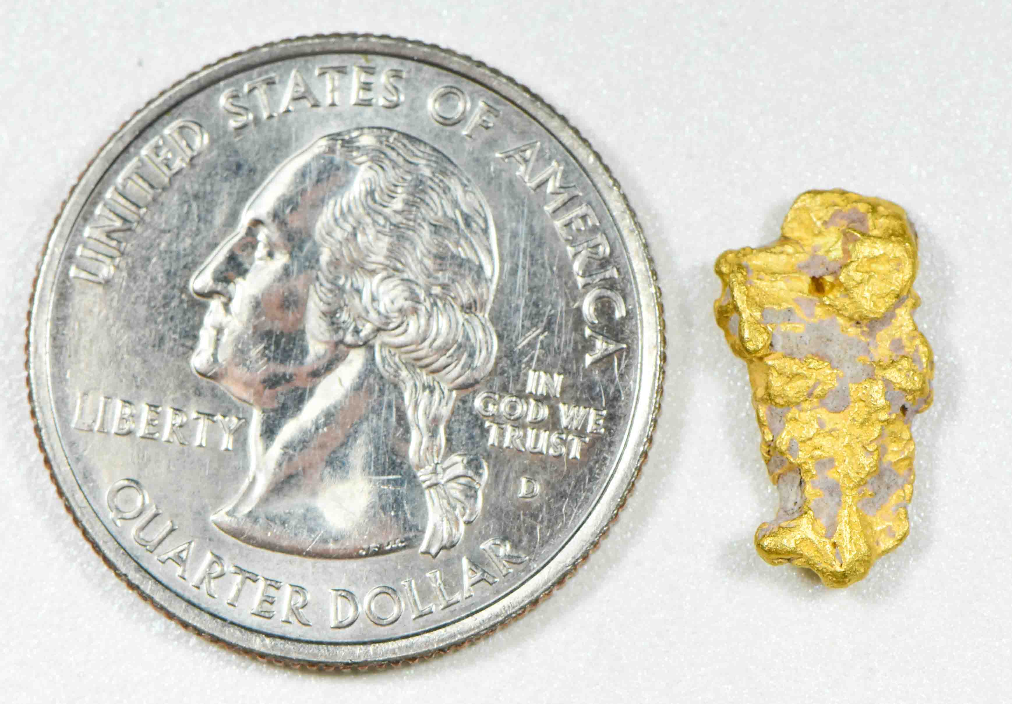 #19 Australian Natural Gold Nugget With Quartz Weighs 2.19 Grams