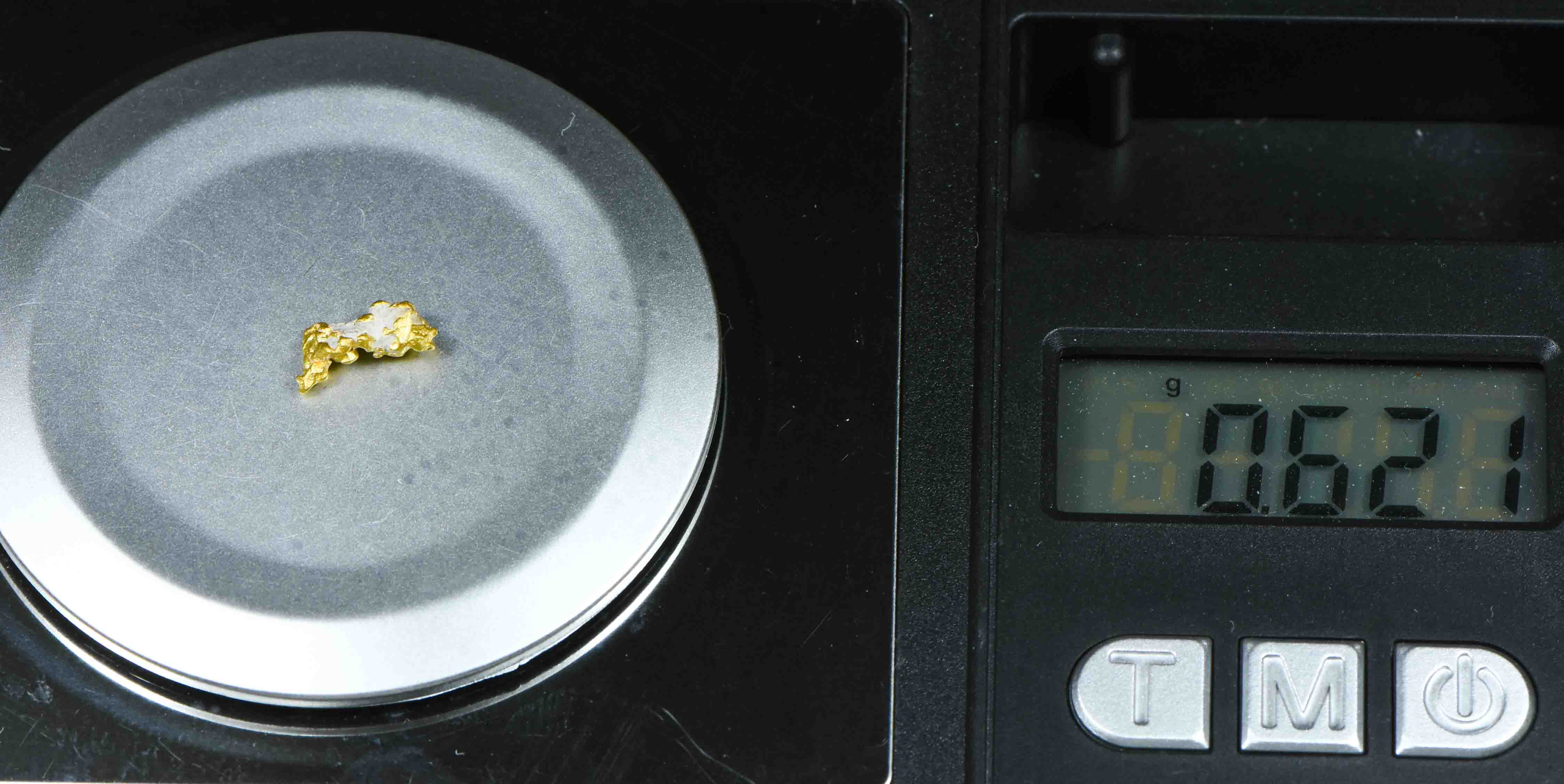 #21 Australian Natural Gold Nugget With Quartz Weighs .62 Grams