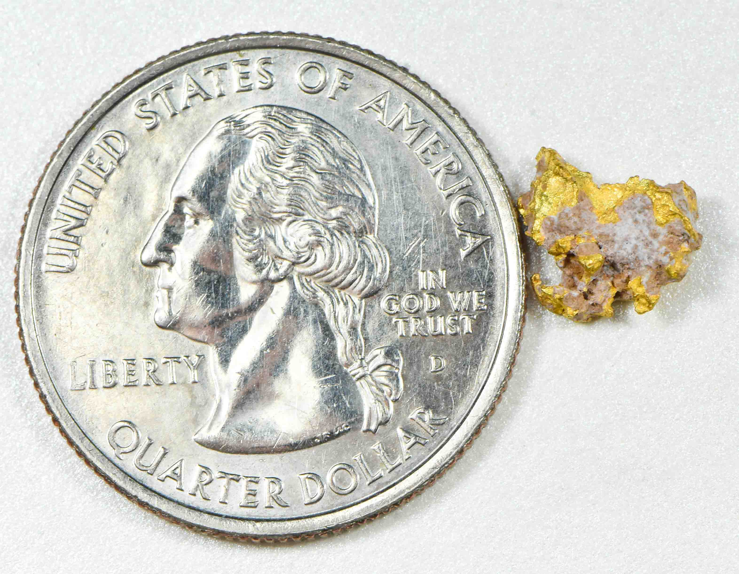 #22 Australian Natural Gold Nugget With Quartz Weighs 1.05 Grams