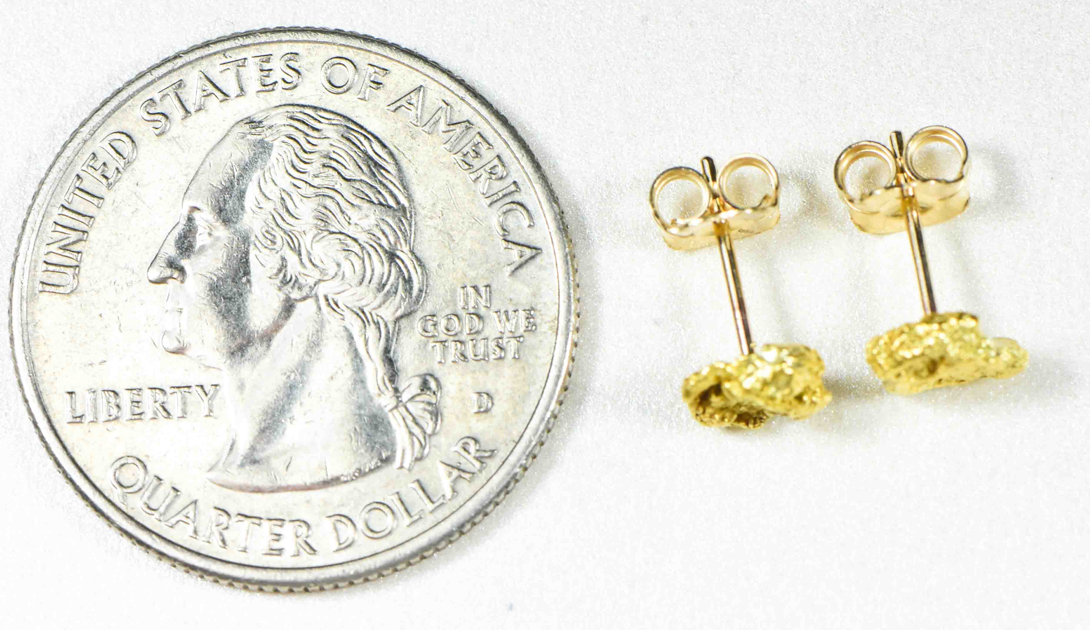 #639 Alaskan-Yukon BC Natural Gold Nugget Earrings 1.42 Grams