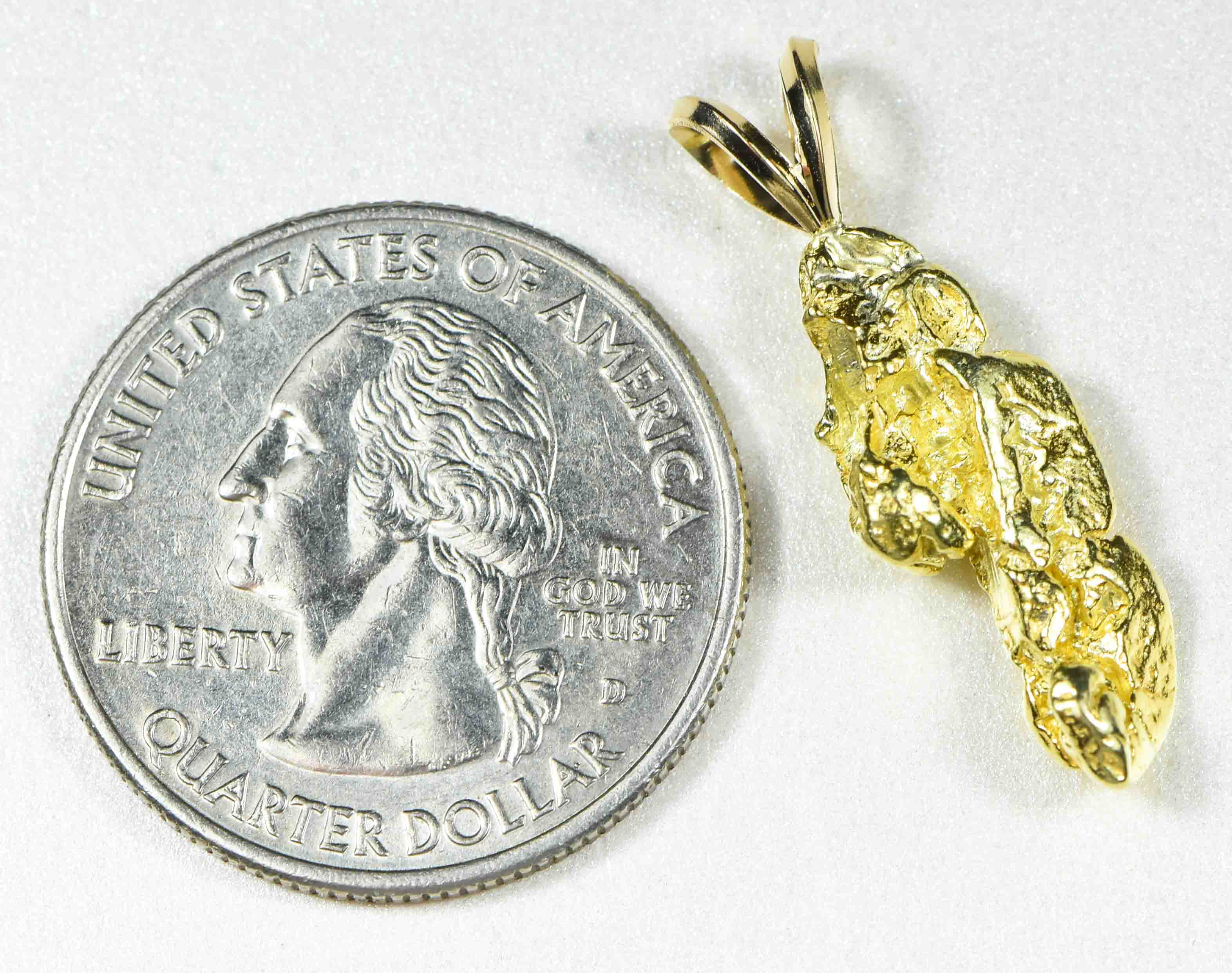 #669 Alaskan-Yukon BC Natural Gold Nugget  Pendant 3.46 Grams Authentic