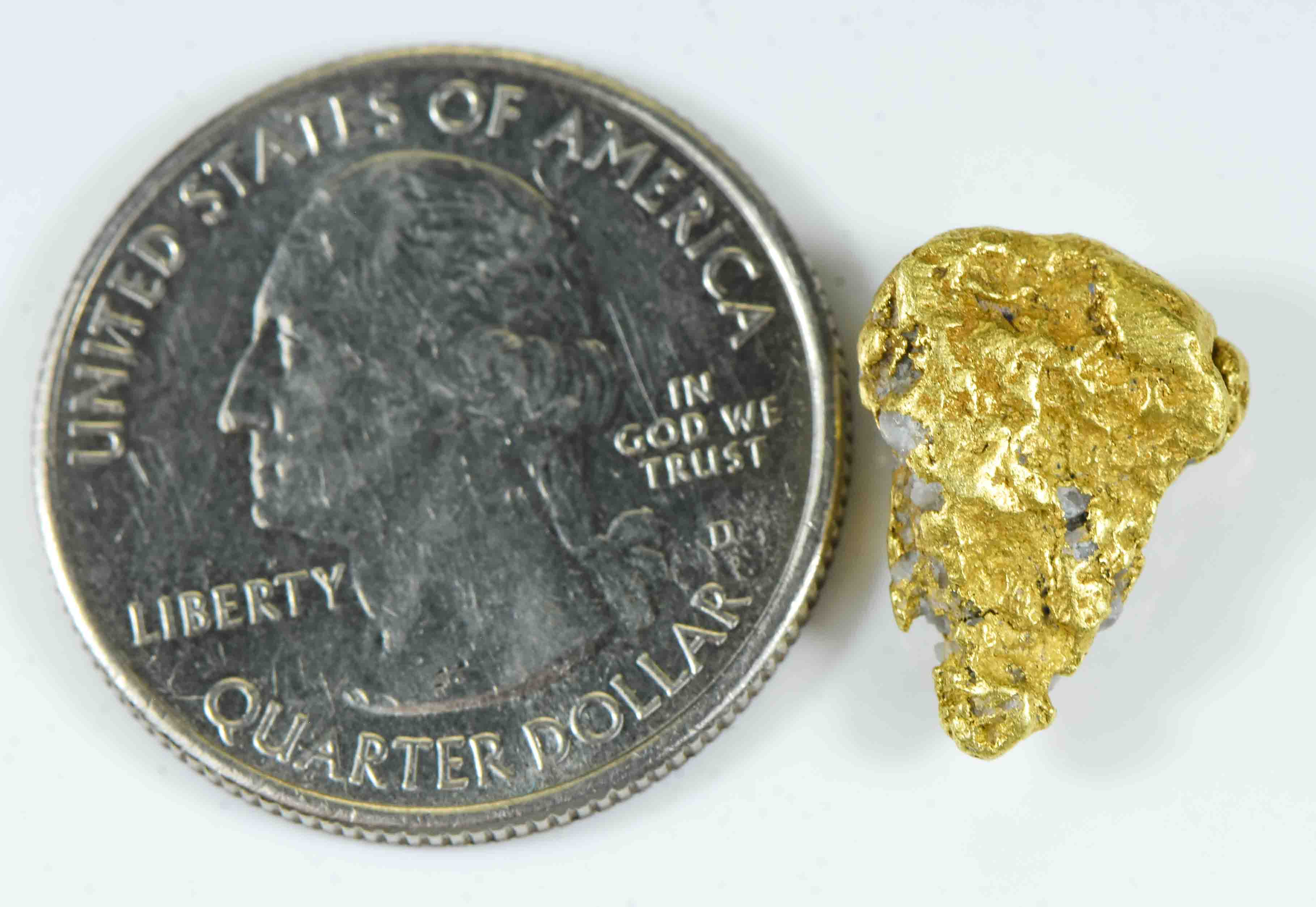 QN-37 "Alaskan BC Gold Nuggets with Quartz" Genuine 4.04 Grams