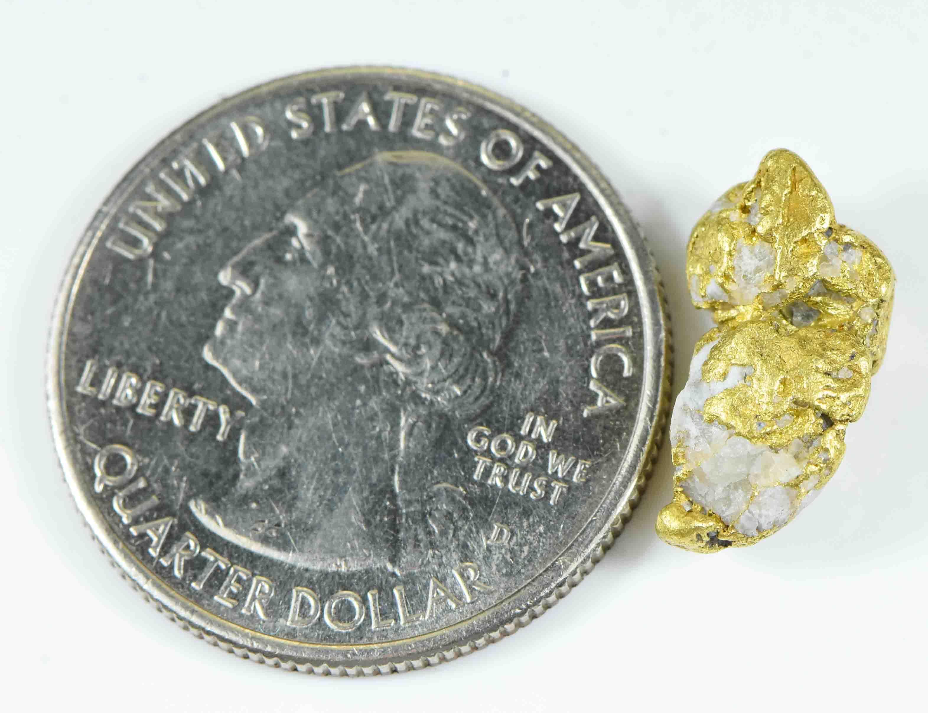 QN-68 "Alaskan BC Gold Nuggets with Quartz" Genuine 3.90 Grams