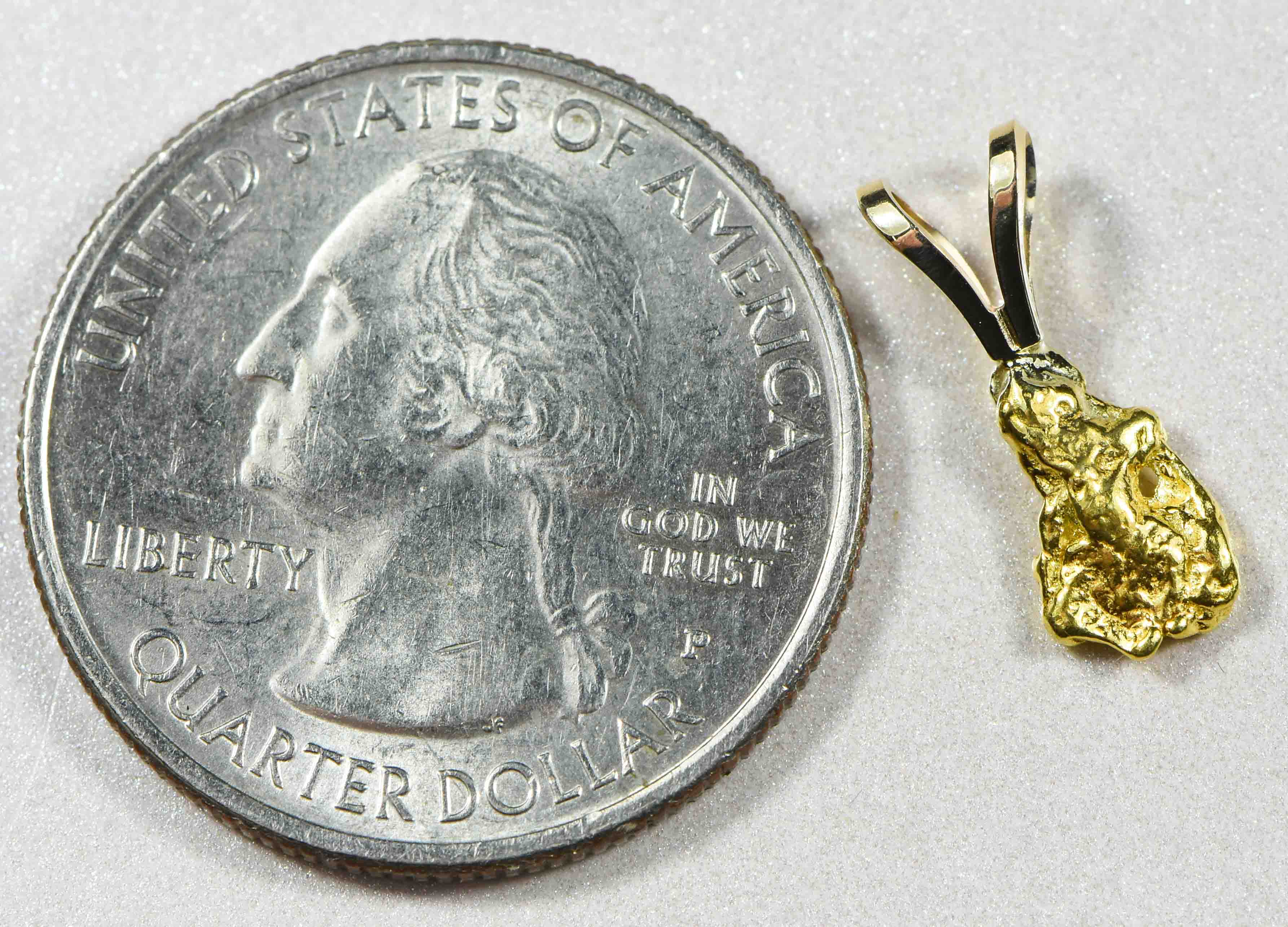 #560 Alaskan-Yukon BC Natural Gold Nugget Pendant .87 Grams Authentic