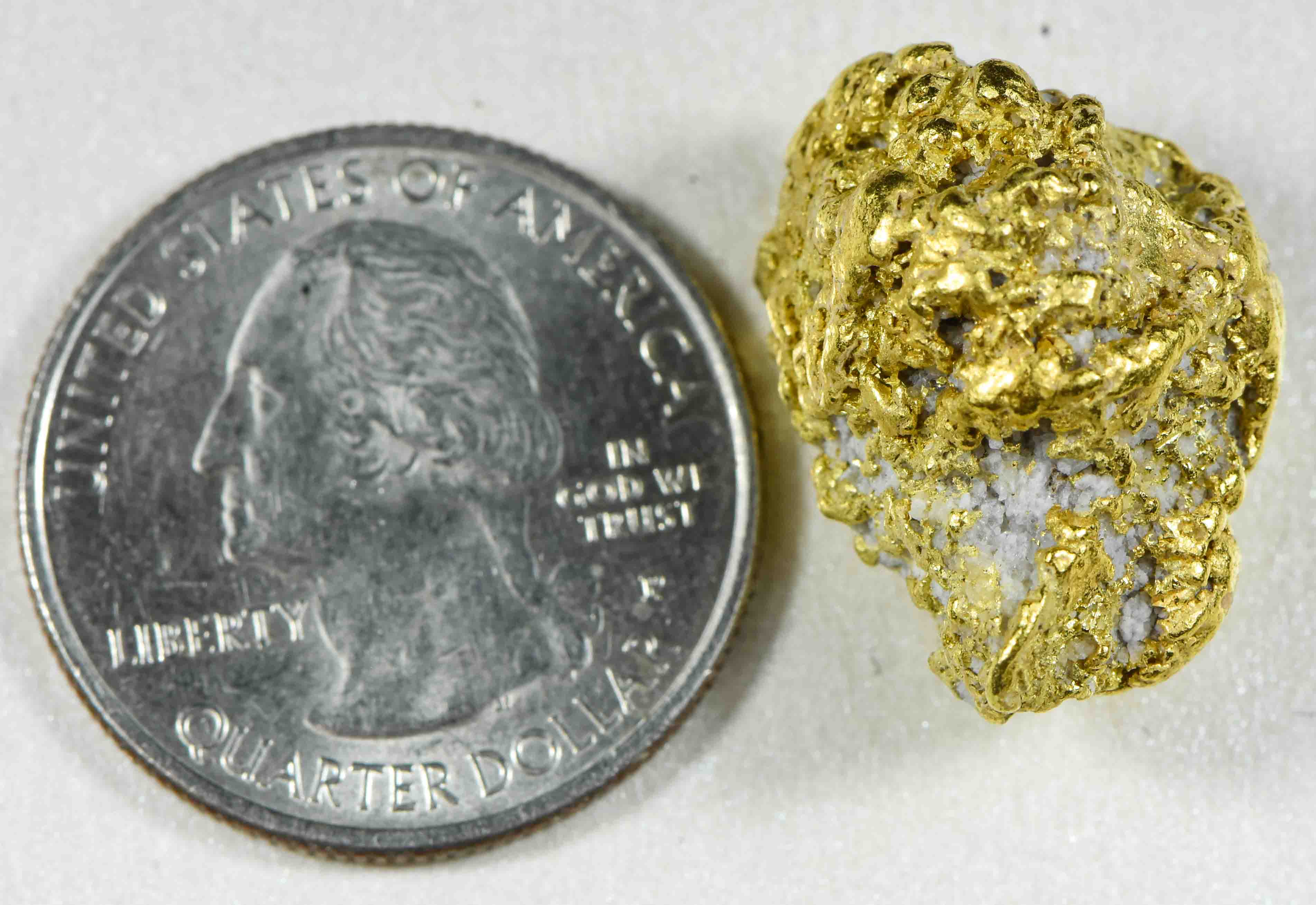 QN-1 "Alaskan BC Gold Nuggets with Quartz" Genuine 11.80 Grams