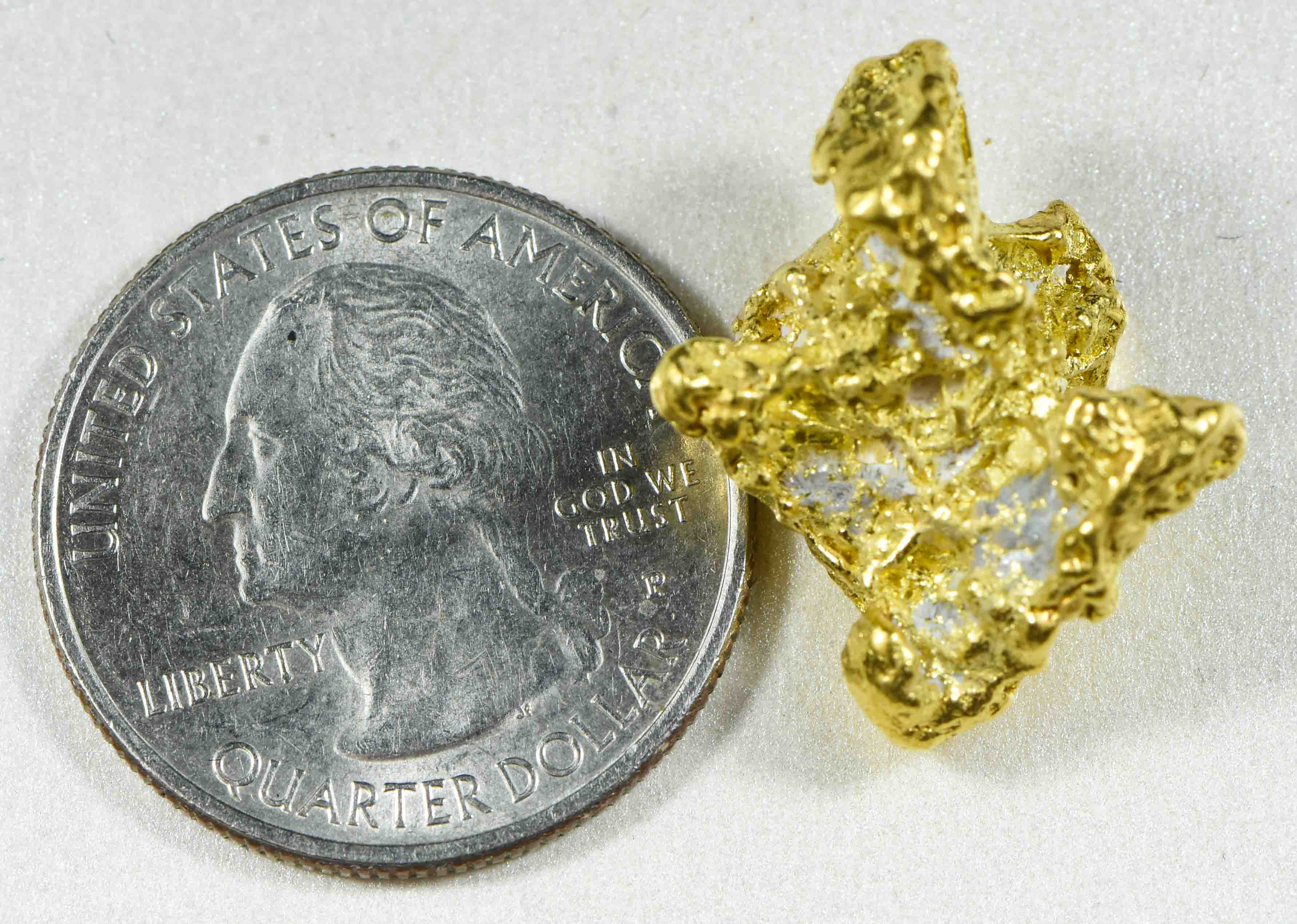 QN-2 "Alaskan BC Gold Nuggets with Quartz" Genuine 12.62 Grams