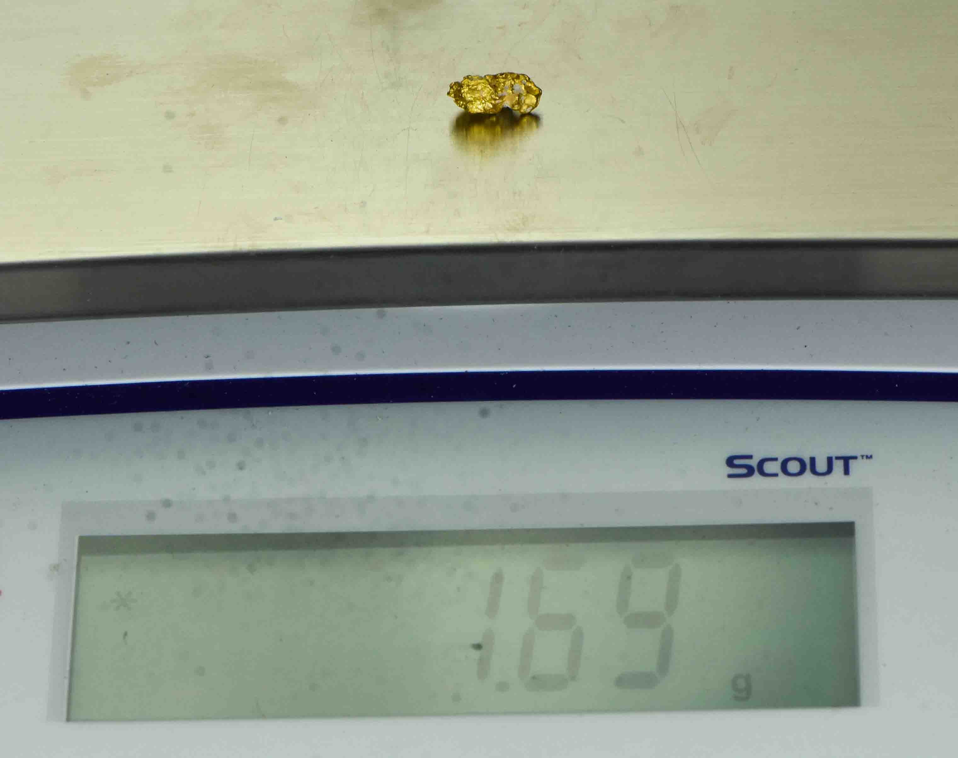 #4 Australian Natural Gold Nugget With Quartz Weighs 1.69 Grams.