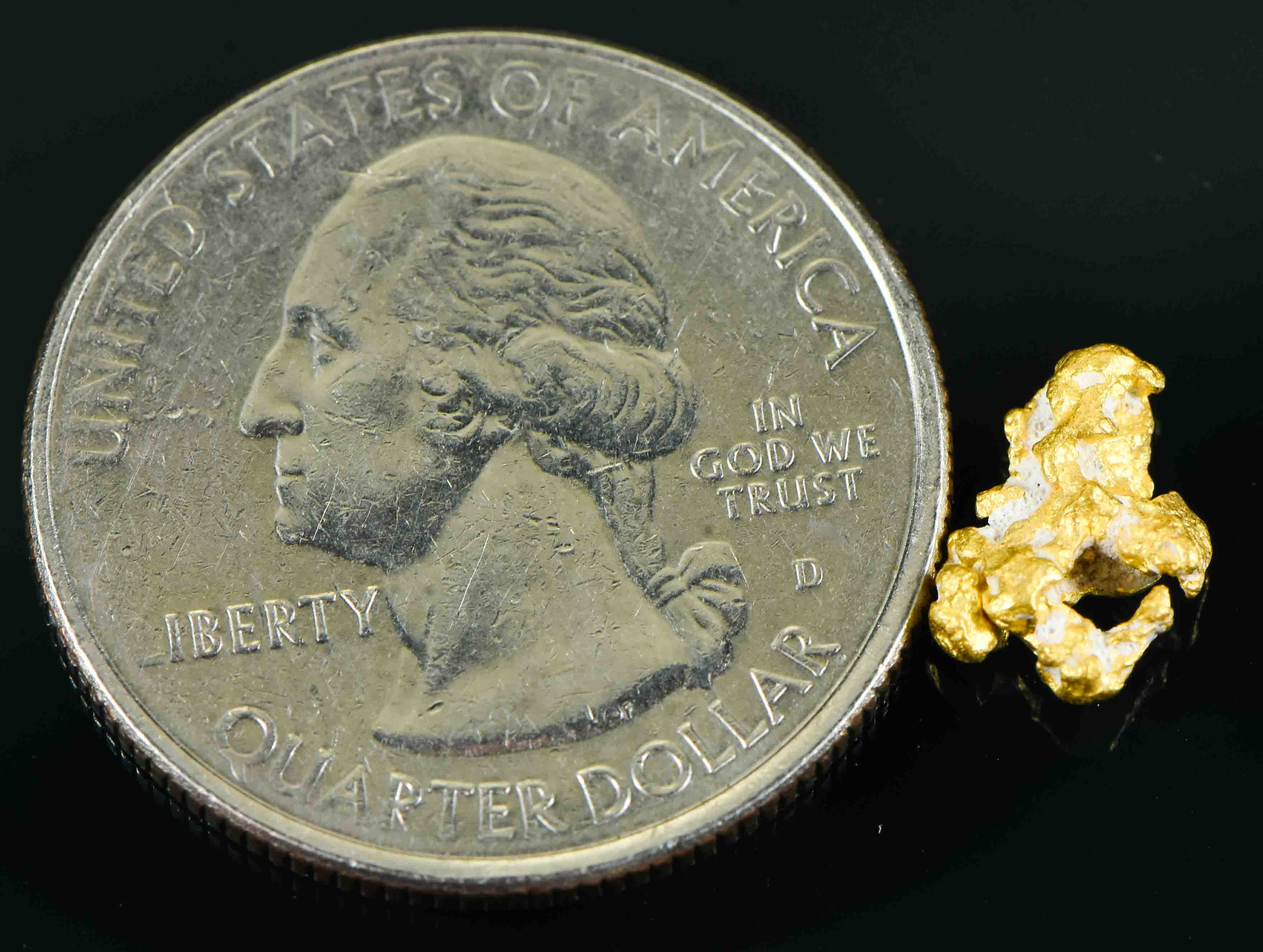 #16 Australian Natural Gold Nugget With Quartz Weighs .95 Grams.