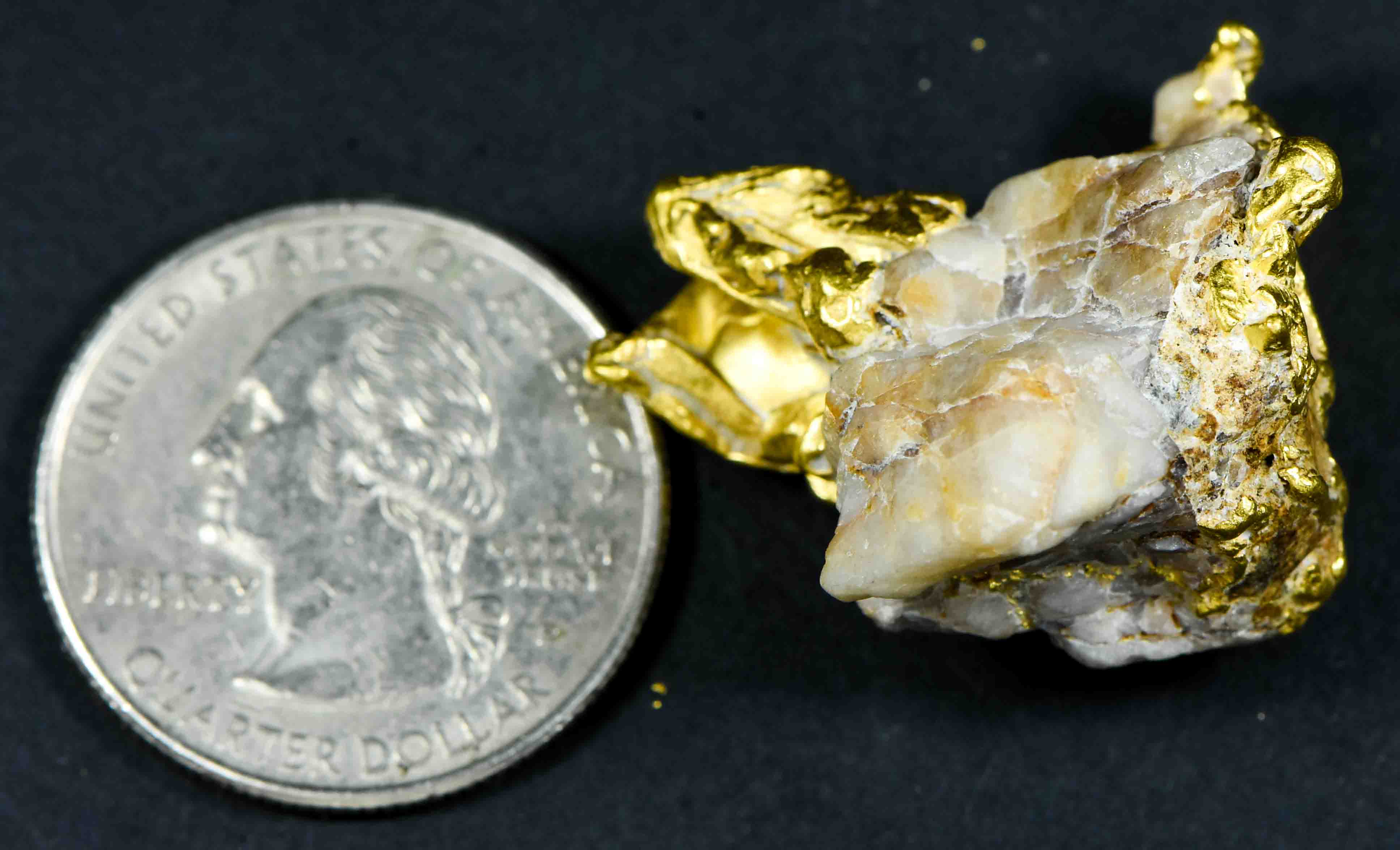 QN-3 "Alaskan BC Gold Nuggets with Quartz" Genuine 28.39 Grams