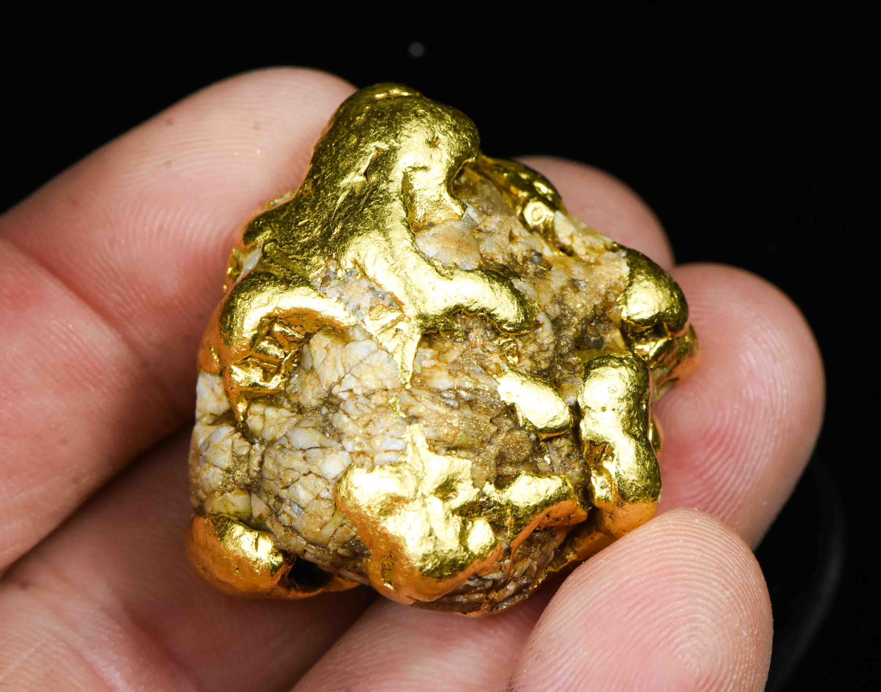 Large Silverado Gold Mine Alaskan Gold Nugget With Quartz 115.62 Grams