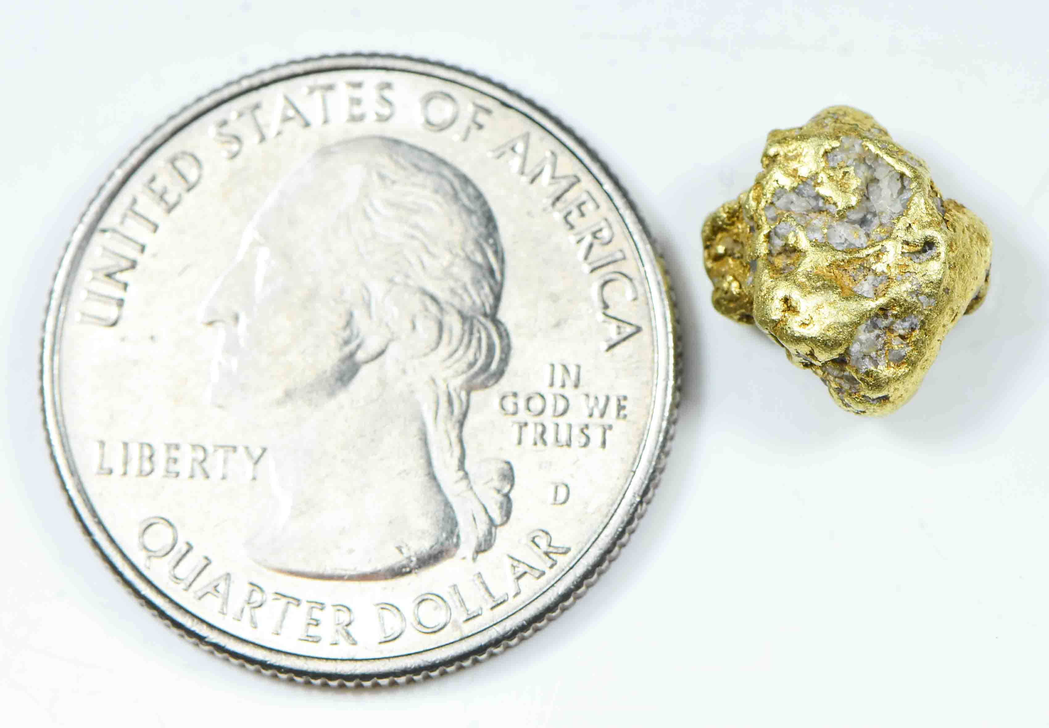 QN-41 "Alaskan BC Gold Nuggets with Quartz" Genuine 2.78 Grams