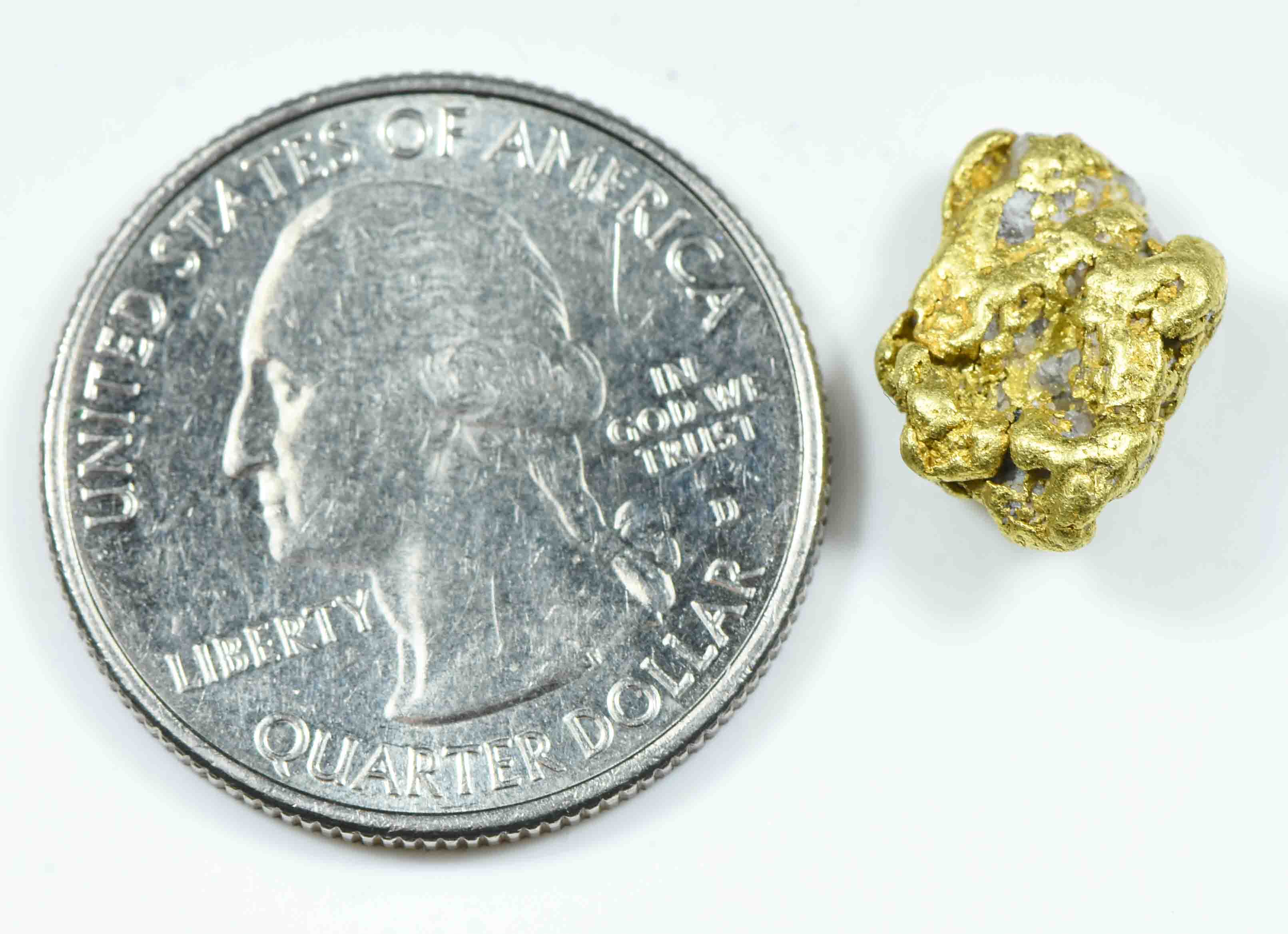 QN-58 "Alaskan BC Gold Nuggets with Quartz" Genuine 3.20 Grams