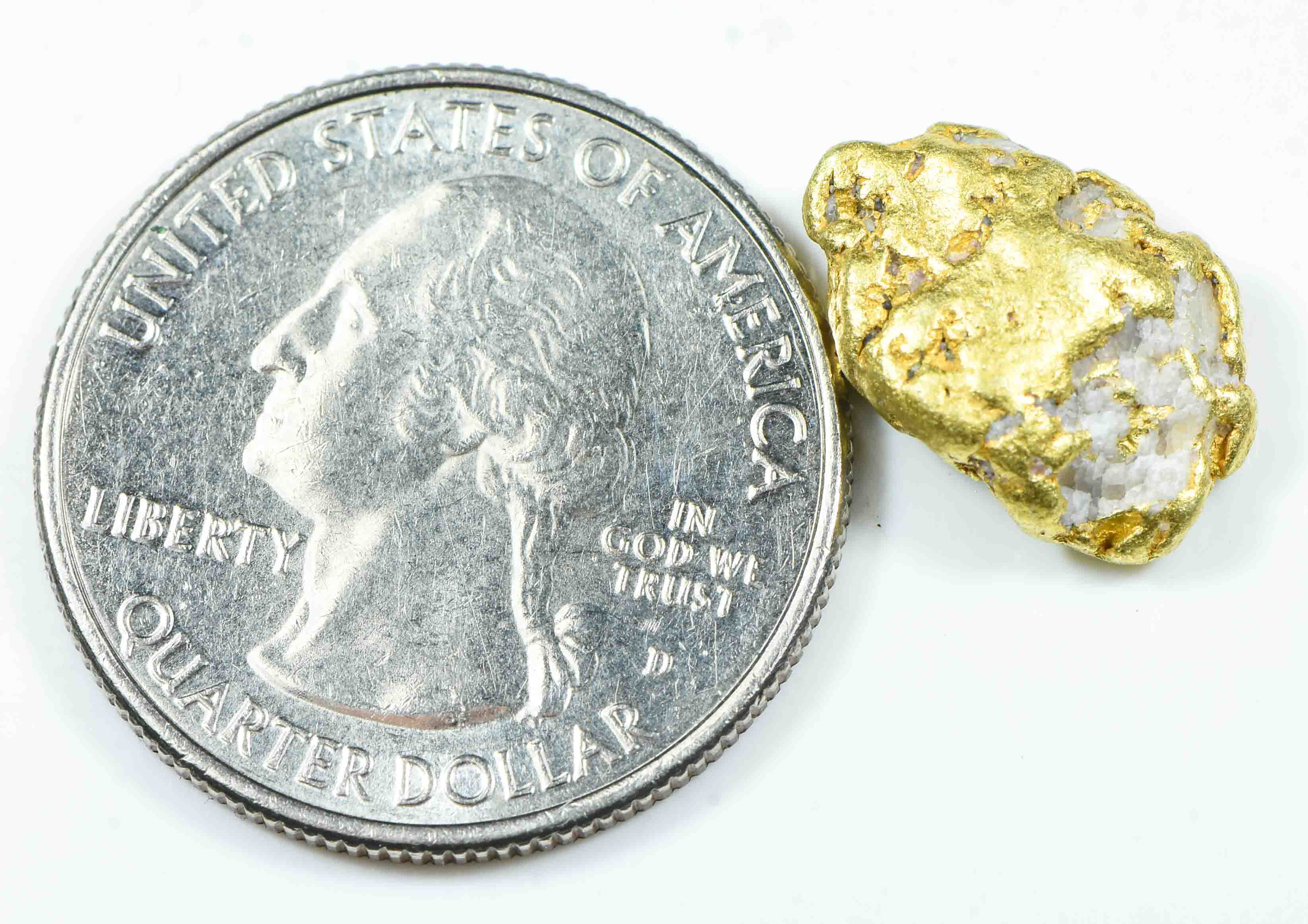 QN-62 "Alaskan BC Gold Nuggets with Quartz" Genuine 4.54 Grams