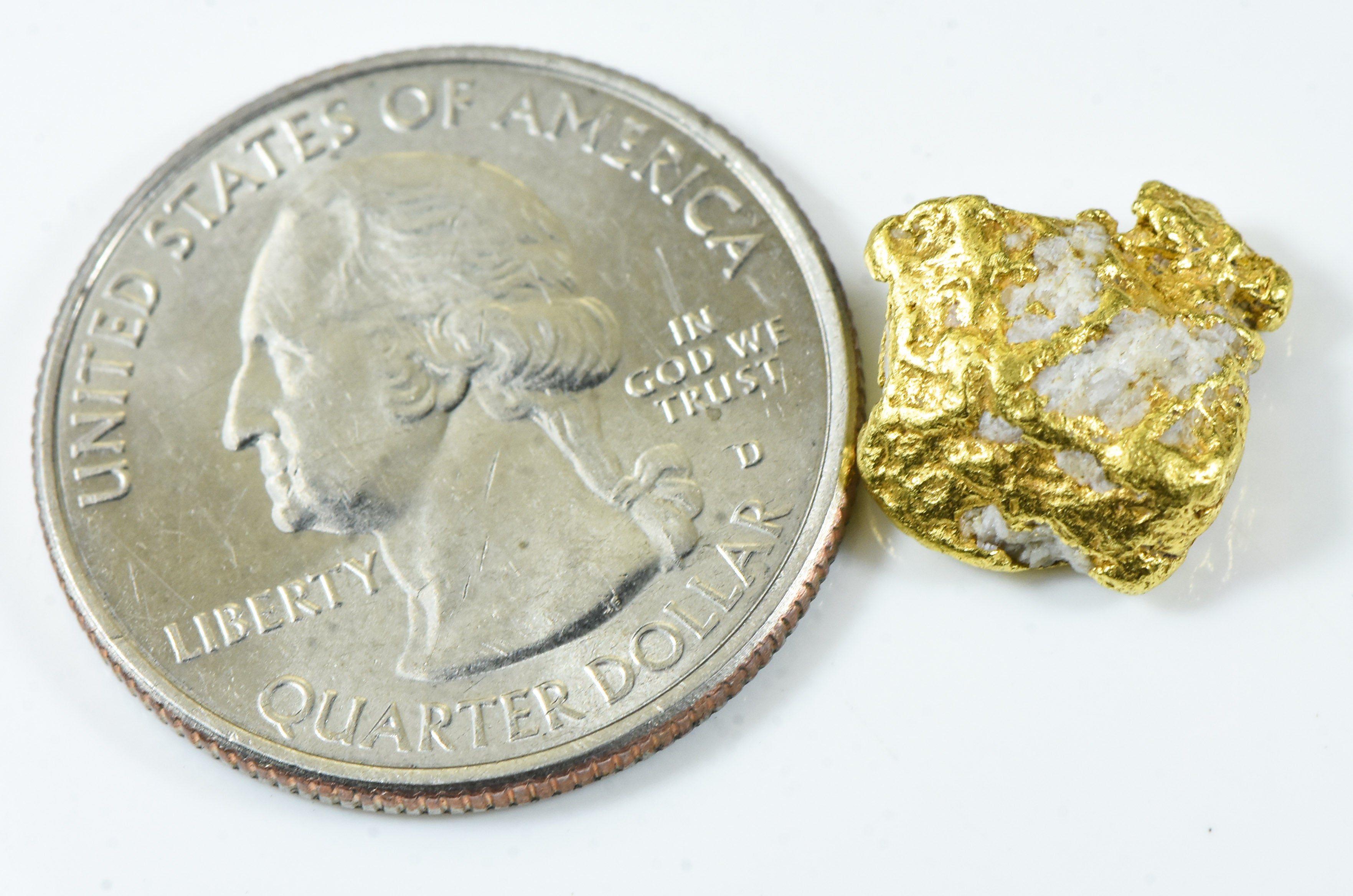 QN-36 "Alaskan BC Gold Nuggets with Quartz" Genuine 3.62 Grams