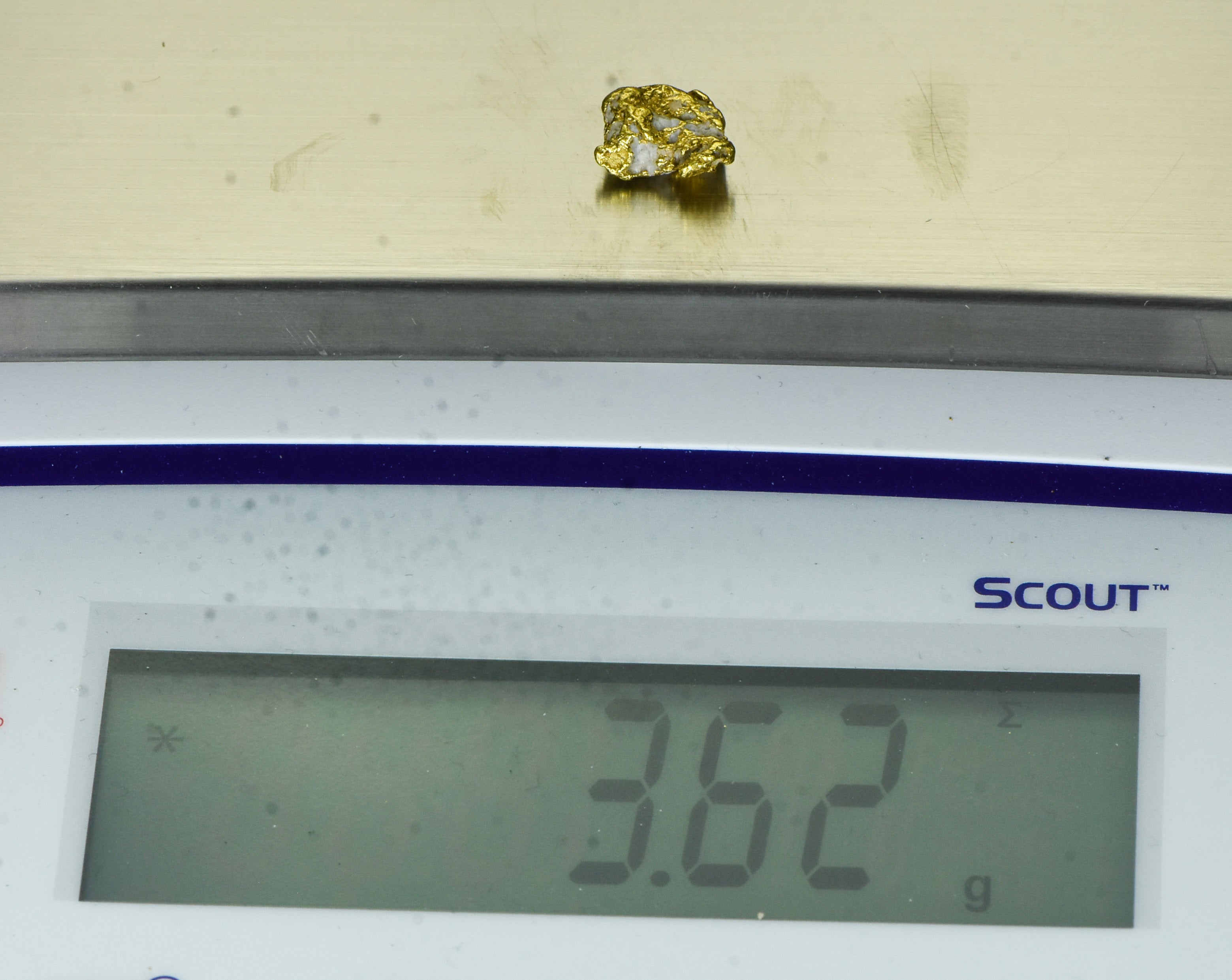 QN-36 "Alaskan BC Gold Nuggets with Quartz" Genuine 3.62 Grams