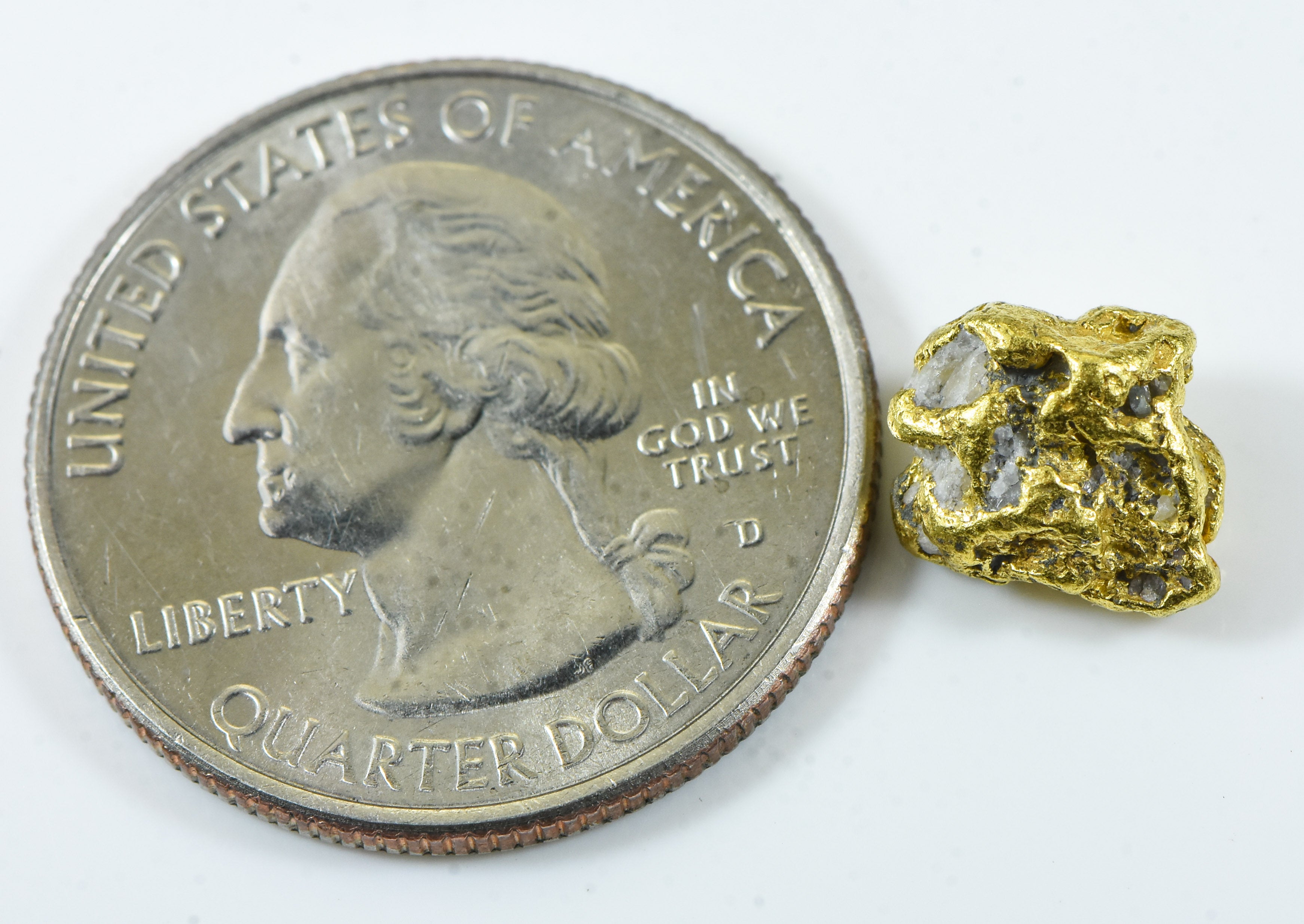 QN-64 "Alaskan BC Gold Nuggets with Quartz" Genuine 2.95 Grams