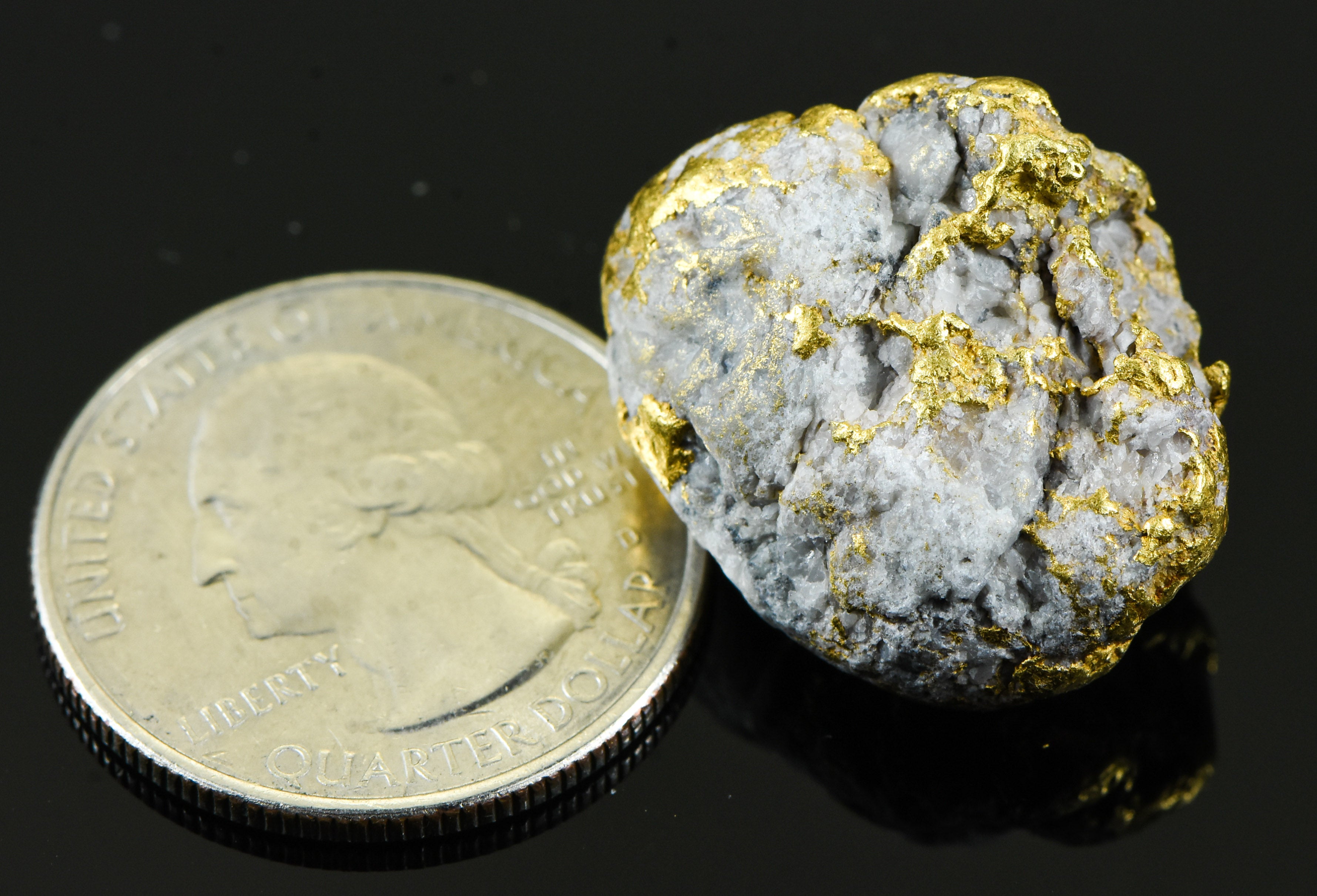 QN-70 "Alaskan BC Gold Nuggets with Quartz" Genuine 17.31 Grams