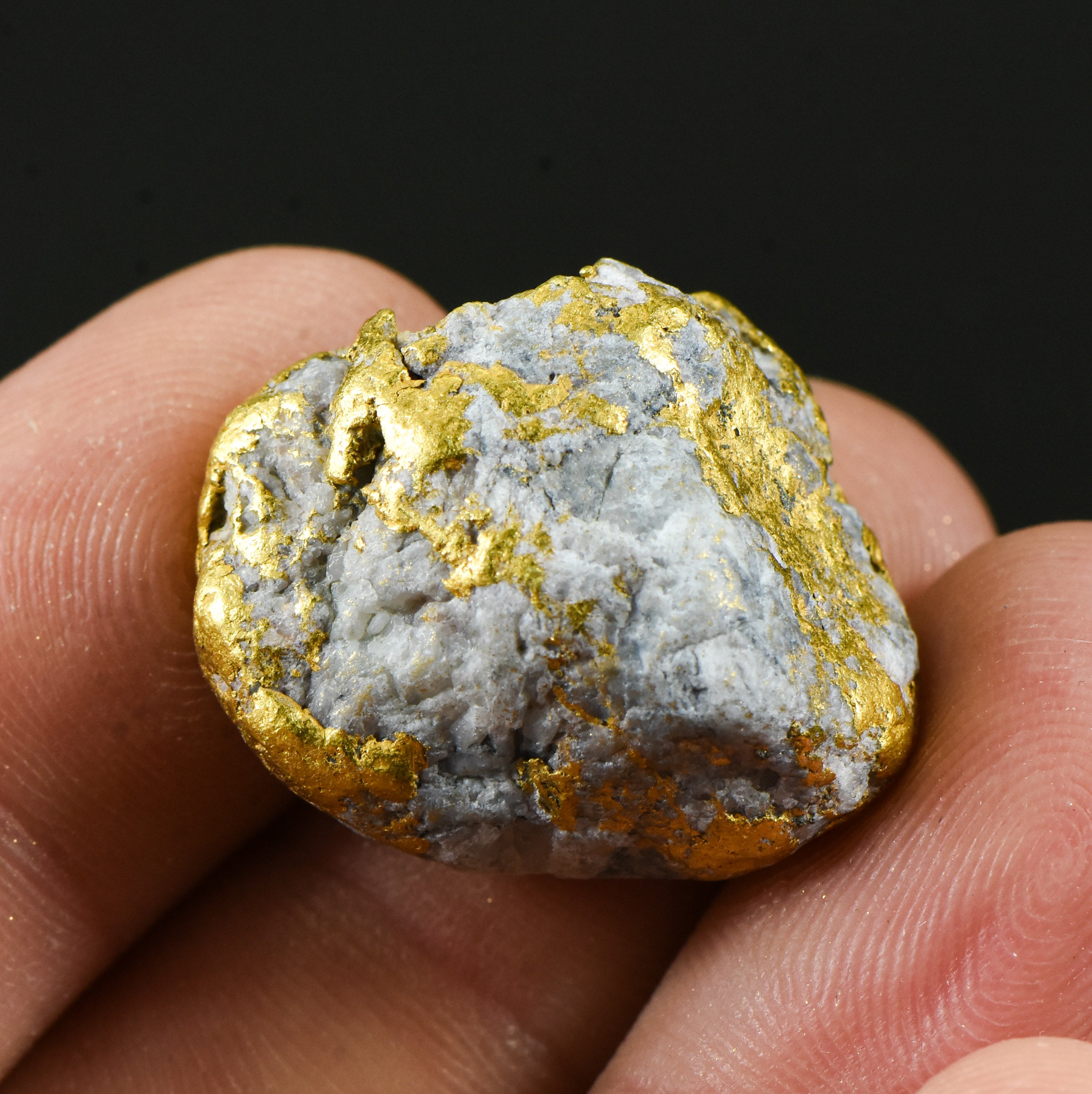 QN-70 "Alaskan BC Gold Nuggets with Quartz" Genuine 17.31 Grams