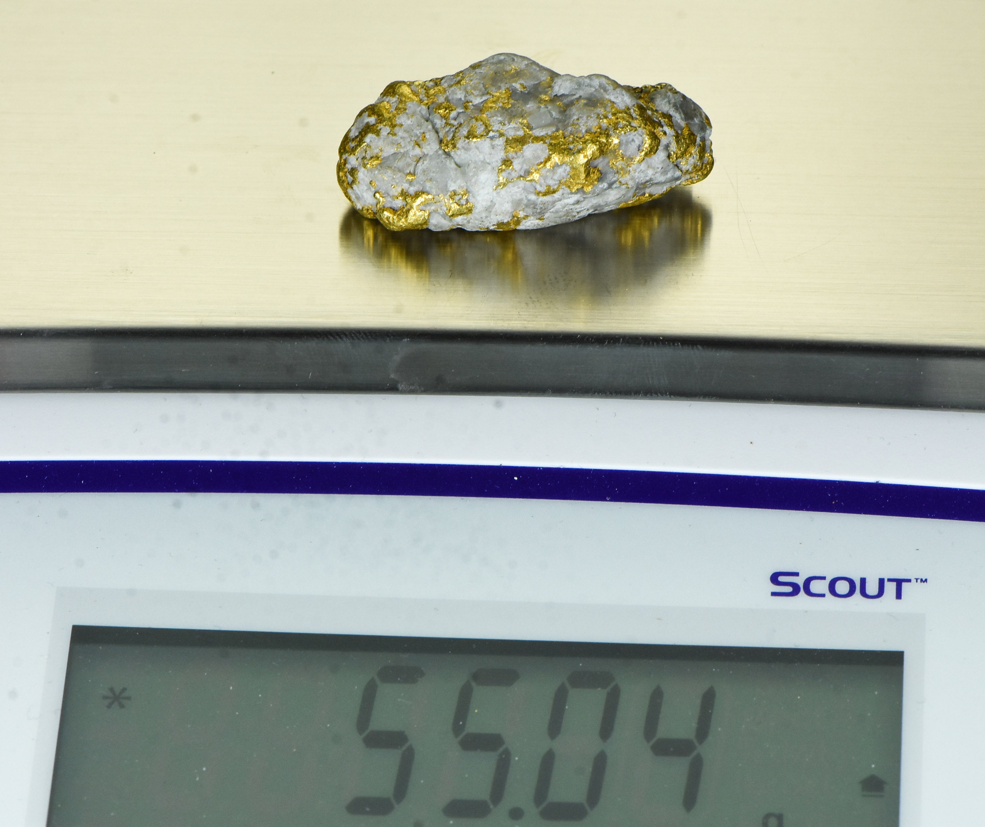 QN-75 "Alaskan BC Gold Nuggets with Quartz" Genuine 55.04 Grams