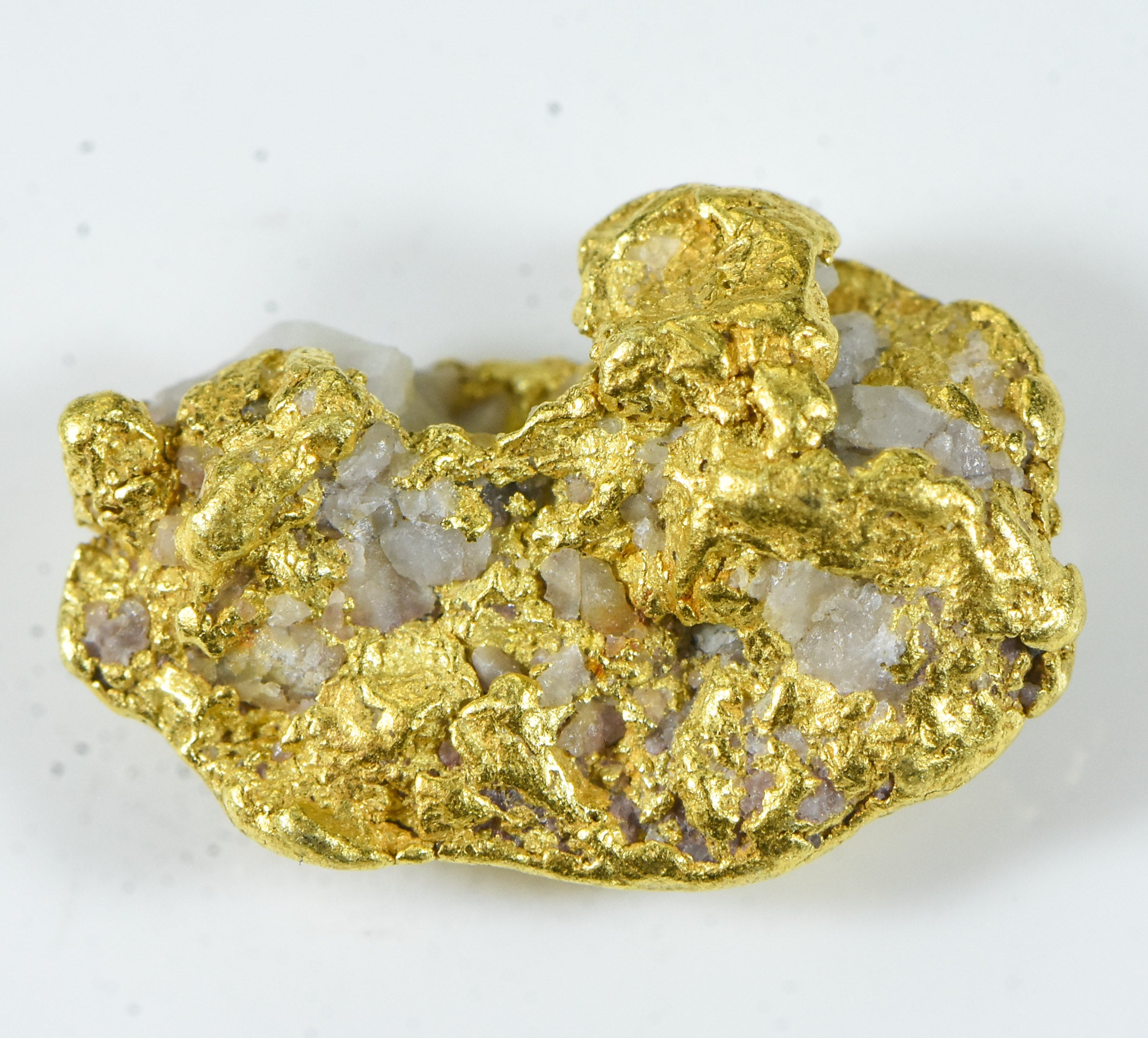 QN-111 "Alaskan BC Gold Nuggets with Quartz" Genuine 3.32 Grams