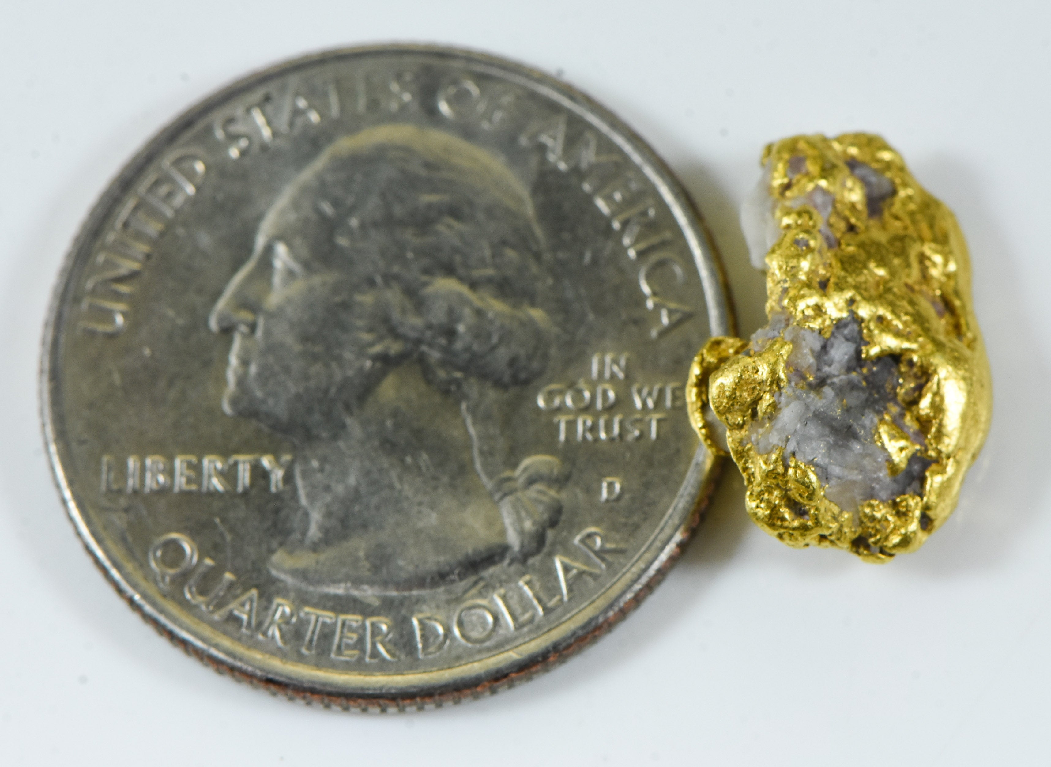 QN-111 "Alaskan BC Gold Nuggets with Quartz" Genuine 3.32 Grams