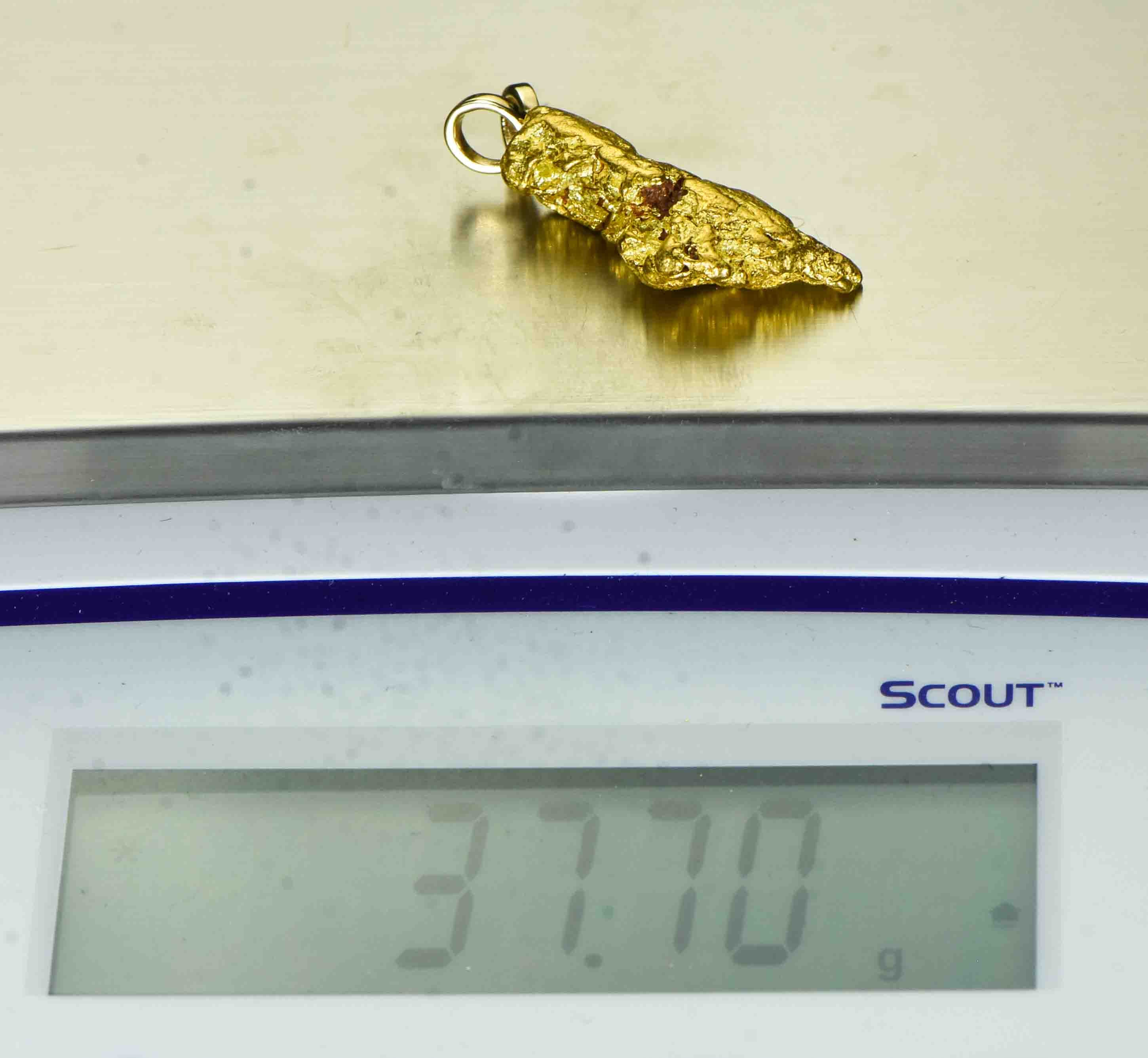#560 Alaskan-Yukon BC Natural Gold Nugget Pendant 37.70 Grams Authentic