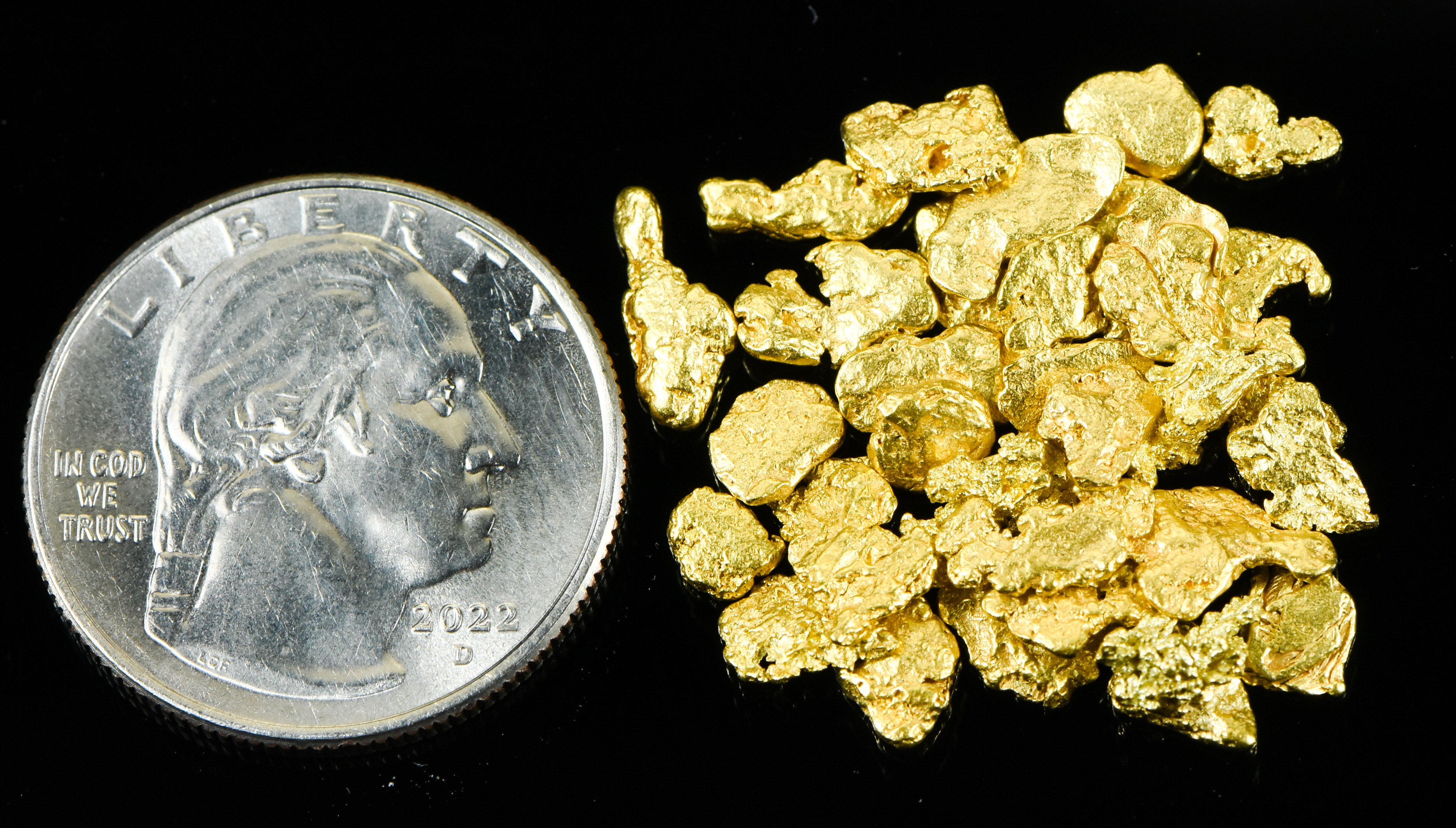 Alaskan Yukon BC Gold Rush Nuggets #6 Mesh 10 GRAMS OF CLEAN GOLD FLAKES