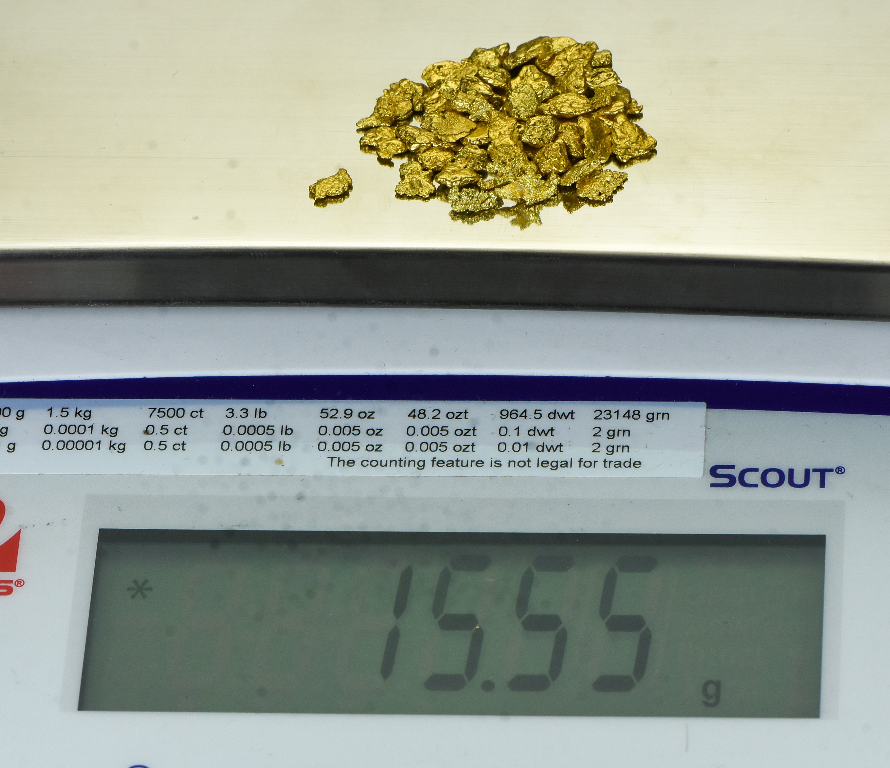 Alaskan Yukon BC Gold Rush Nuggets #6 Mesh 1/2 Troy Oz 15.5 Grams or 10 DWT