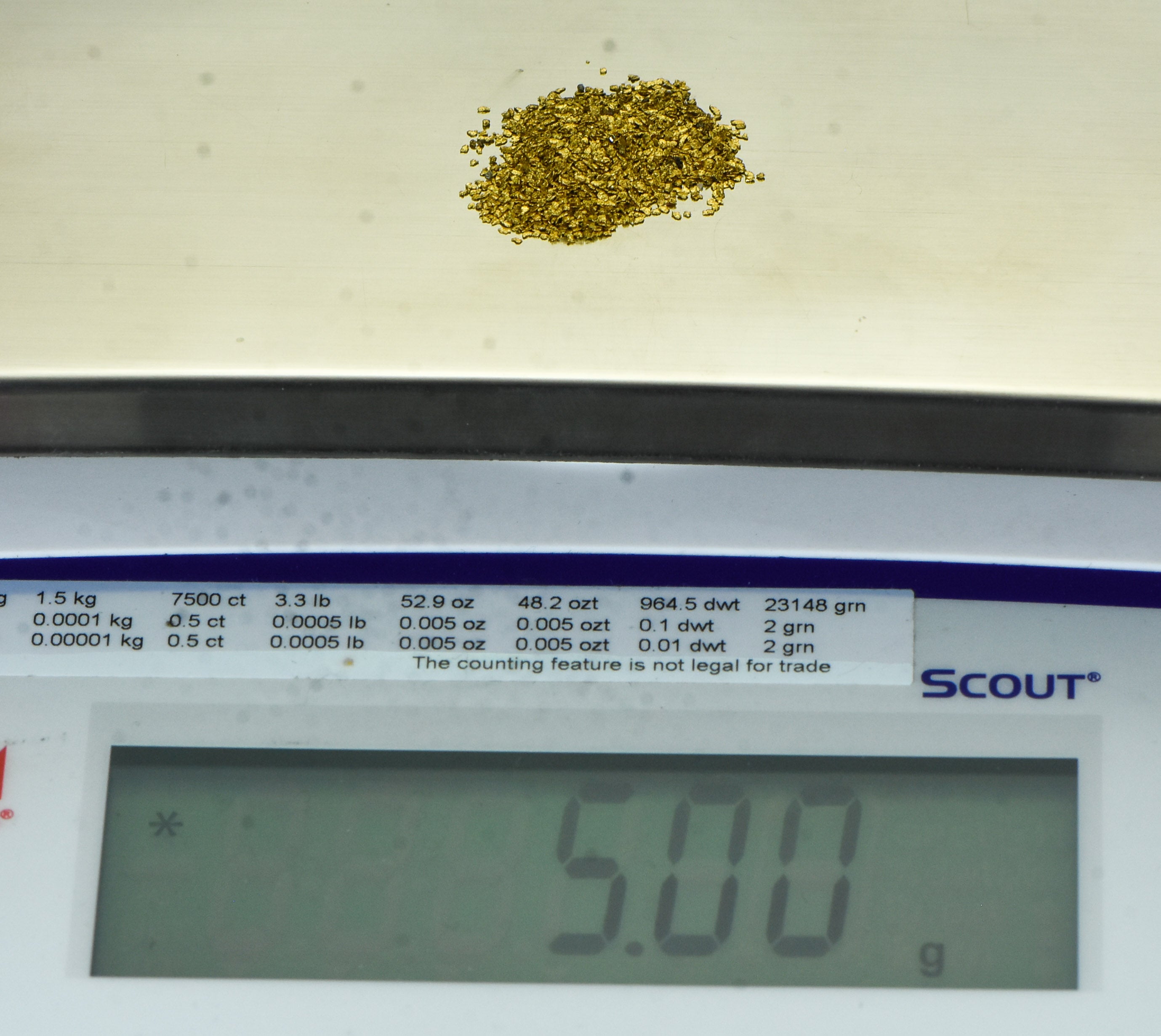 Alaskan Yukon Gold Rush Nuggets #30 Mesh 5 Grams of Super Small Fines