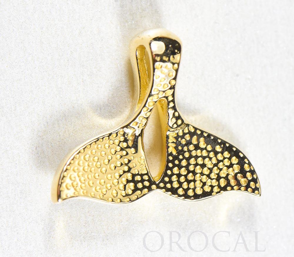 Gold Quartz Pendant Whales Tail "Orocal" PWT24NQ Genuine Hand Crafted Jewelry - 14K Gold Yellow Gold Casting