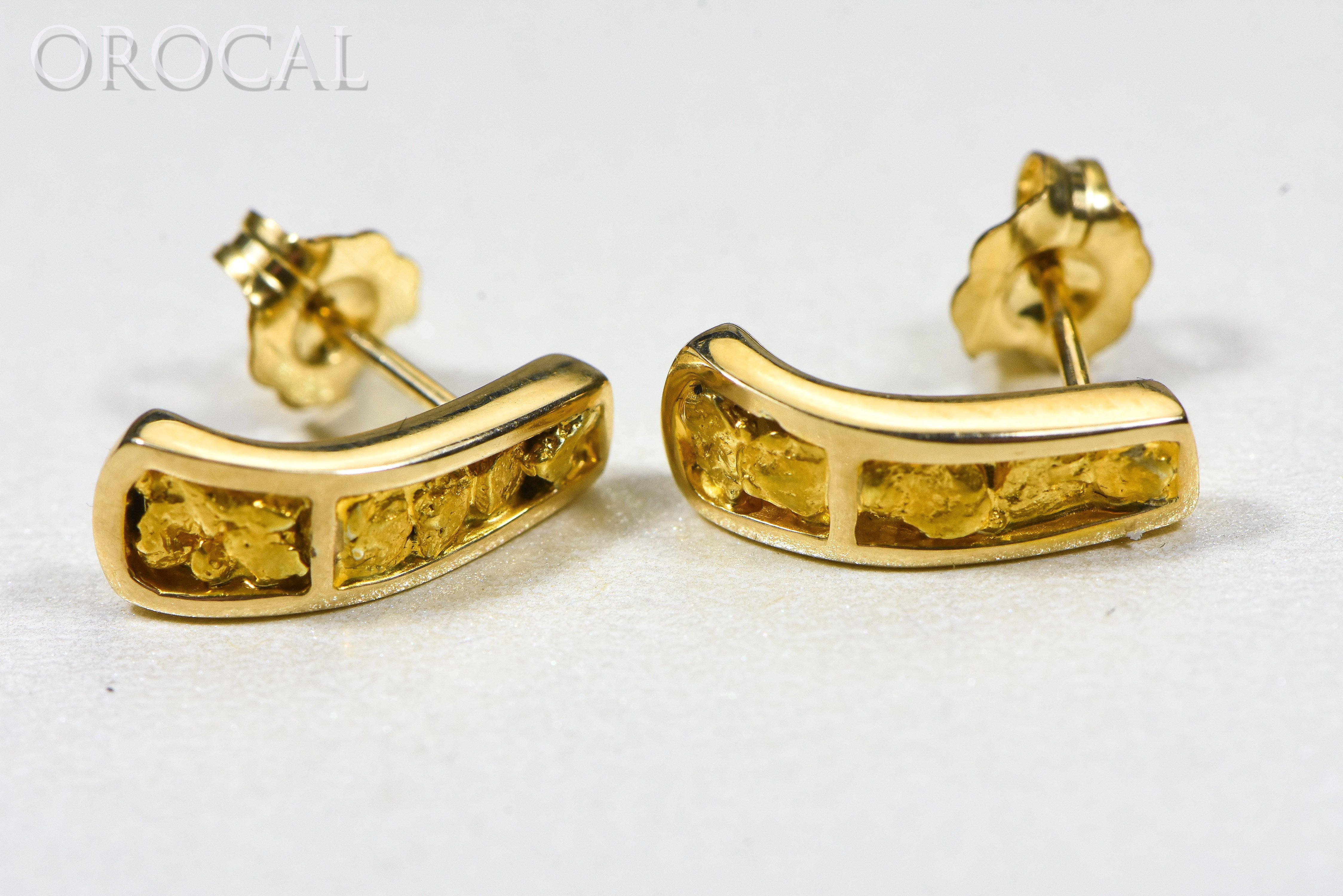 Gold Nugget Earrings "Orocal" EH41N Genuine Hand Crafted Jewelry - 14K Gold Casting