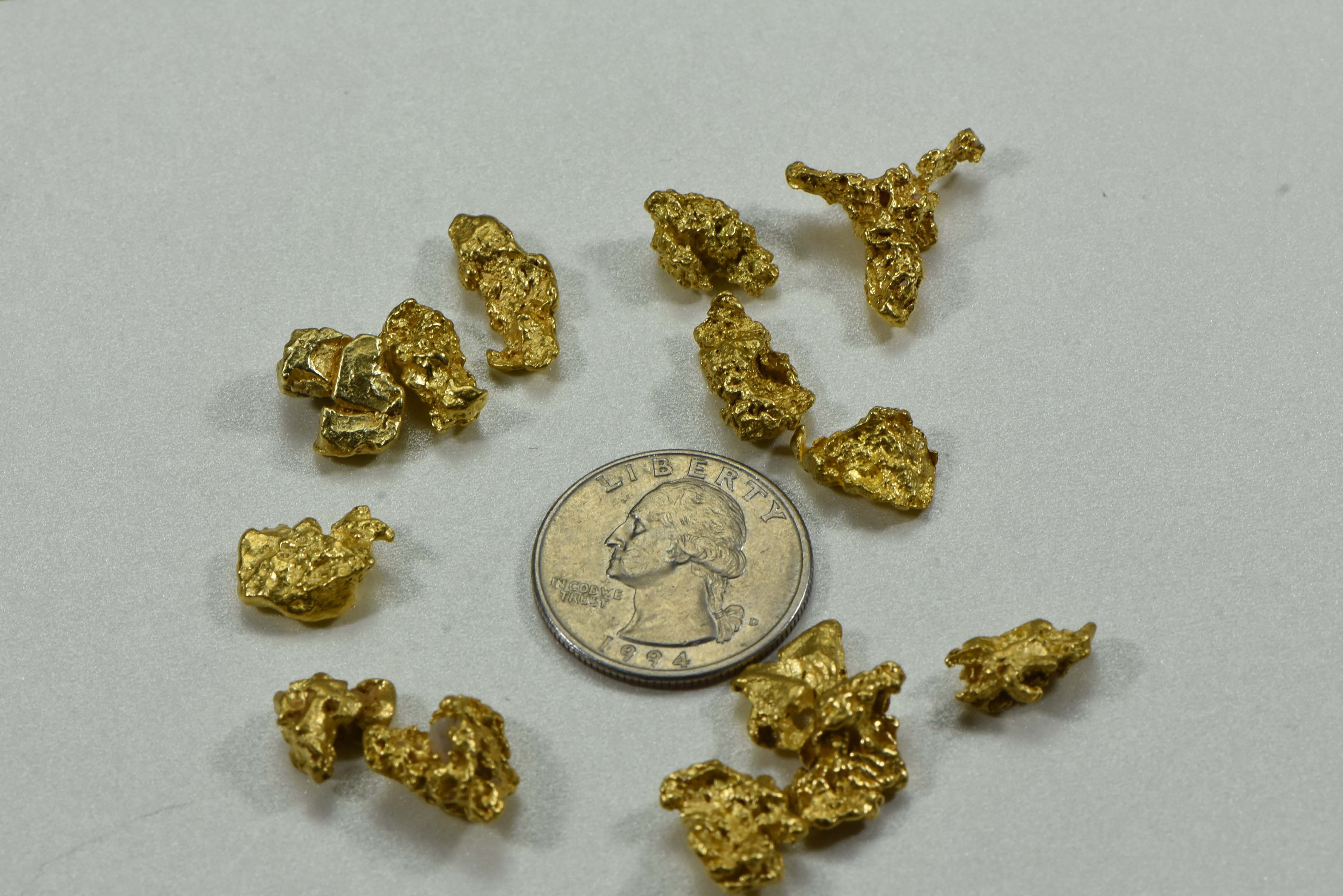 Australian Natural Gold Nugget Lot 2-5 Gram Pieces/ 62.20 Total- 2 Troy Oz. Aussie Nuggets Grams