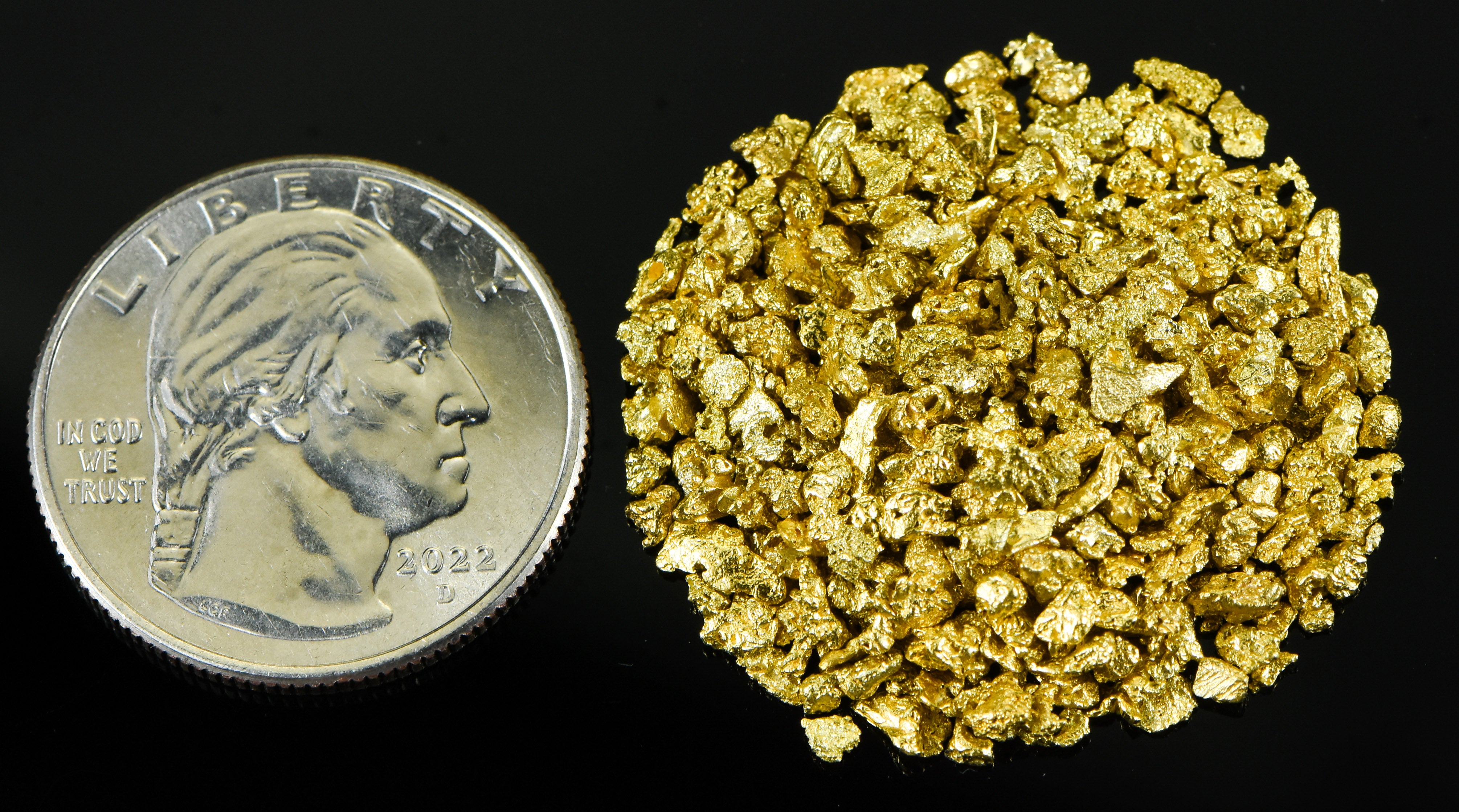 Alaskan Yukon Gold Rush Nuggets 12 Mesh 1/2 Troy Oz 15.5 Grams or 10 DWT