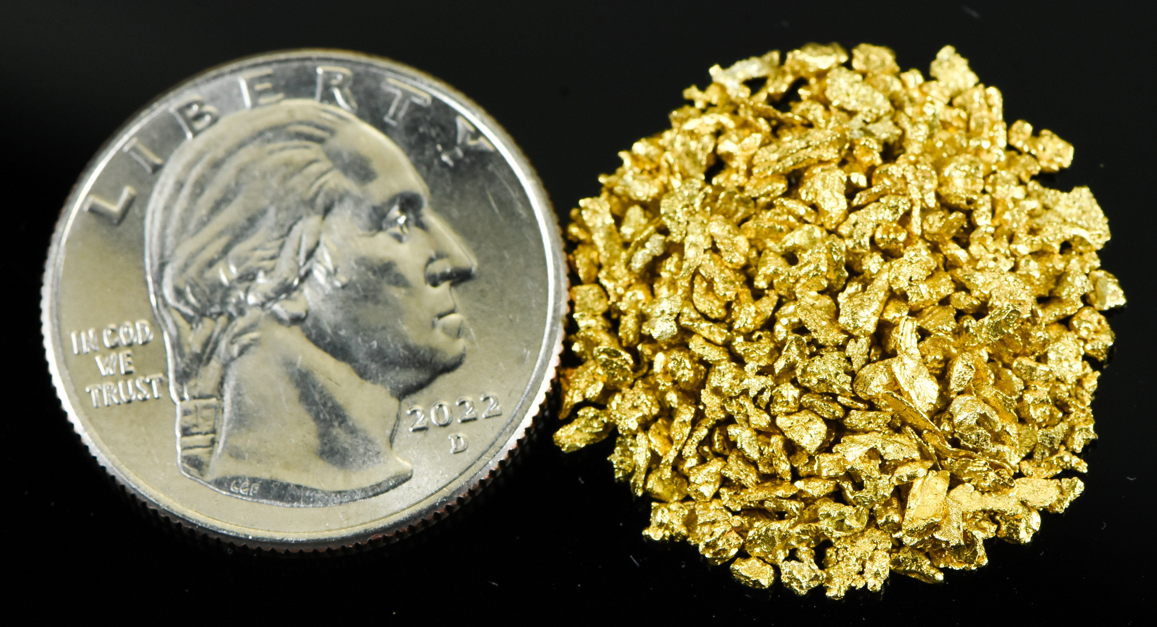 Alaskan Yukon Gold Rush Nuggets 14 Mesh 1/4 Troy Oz 7.75 Grams or 5 DWT