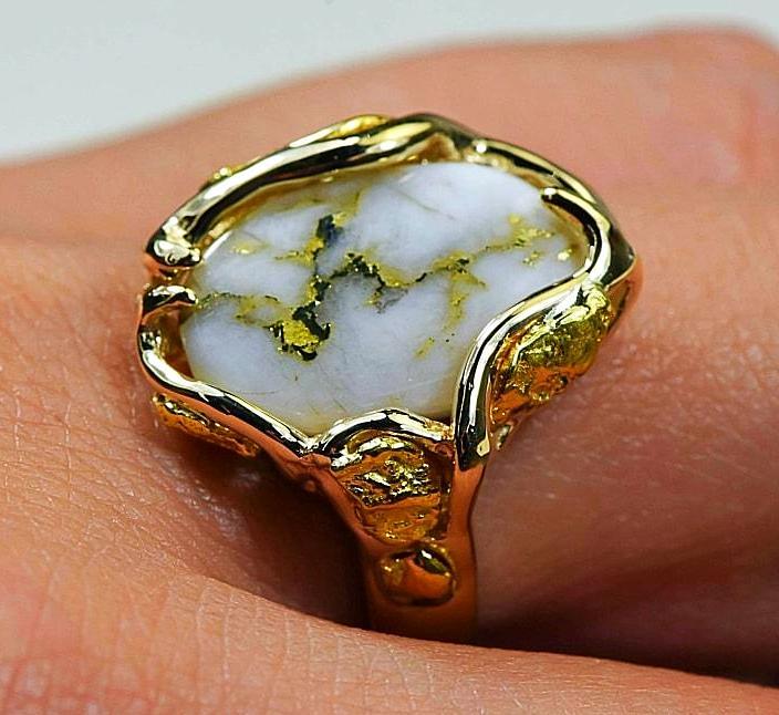 Gold Quartz Ring Orocal Rl232Lq Genuine Hand Crafted Jewelry - 14K Casting