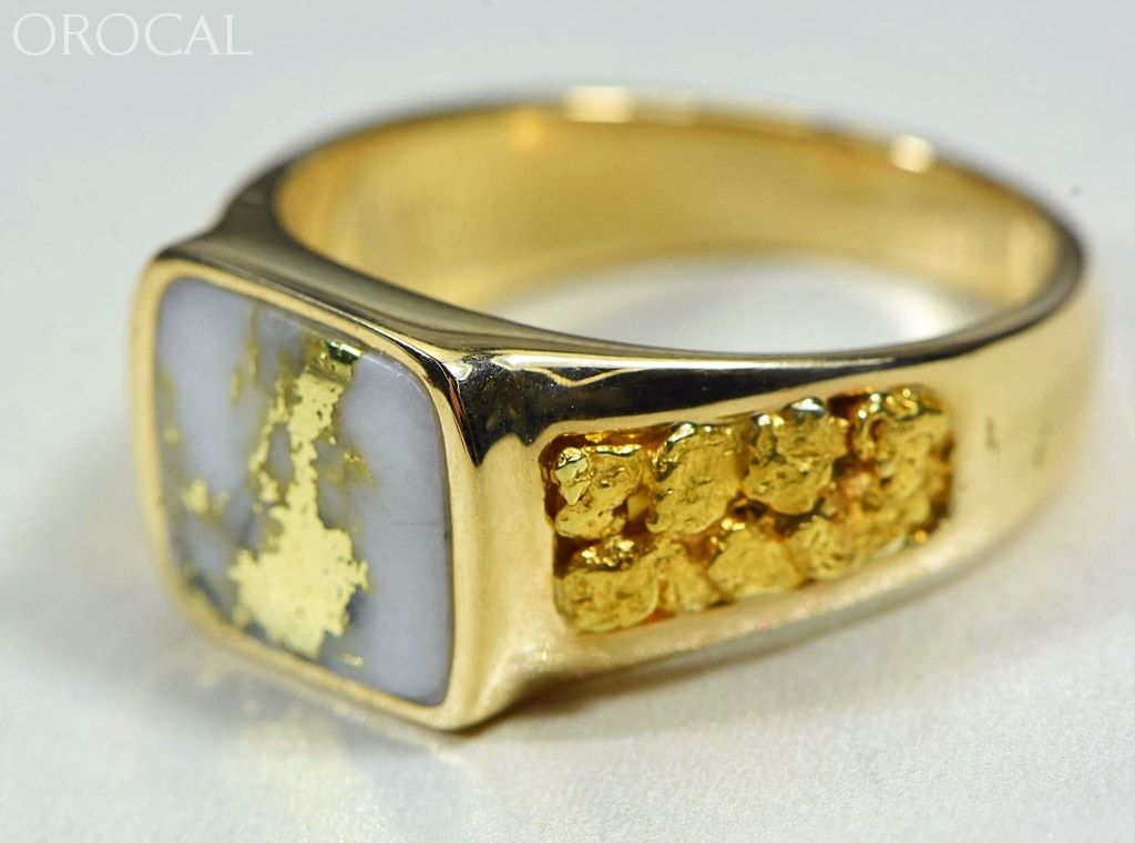 Gold Quartz Ring Orocal Rm1003Q Genuine Hand Crafted Jewelry - 14K Casting